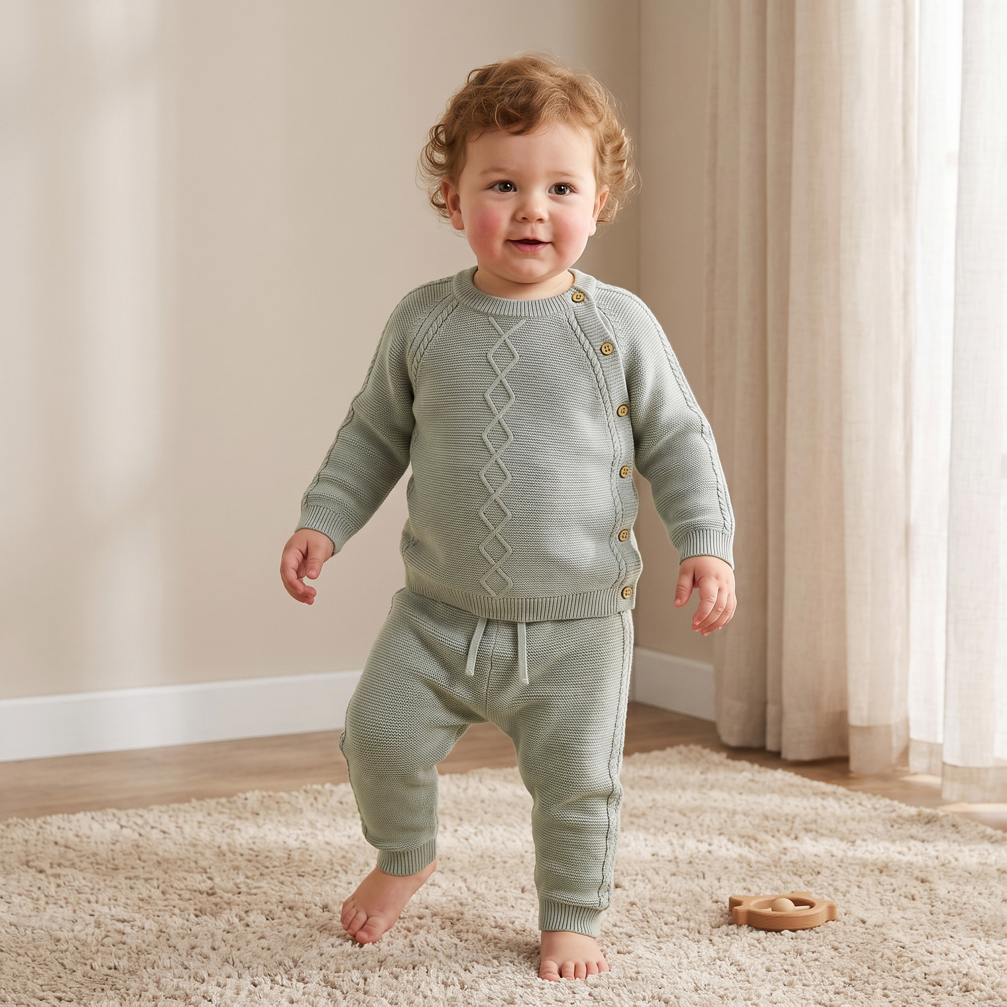 Giggles Crew Neck Long Sleeves Sweater and Joggers Set with Knitted Texture-baby-boys-clothing-winterwear-setsandcoords-image-1