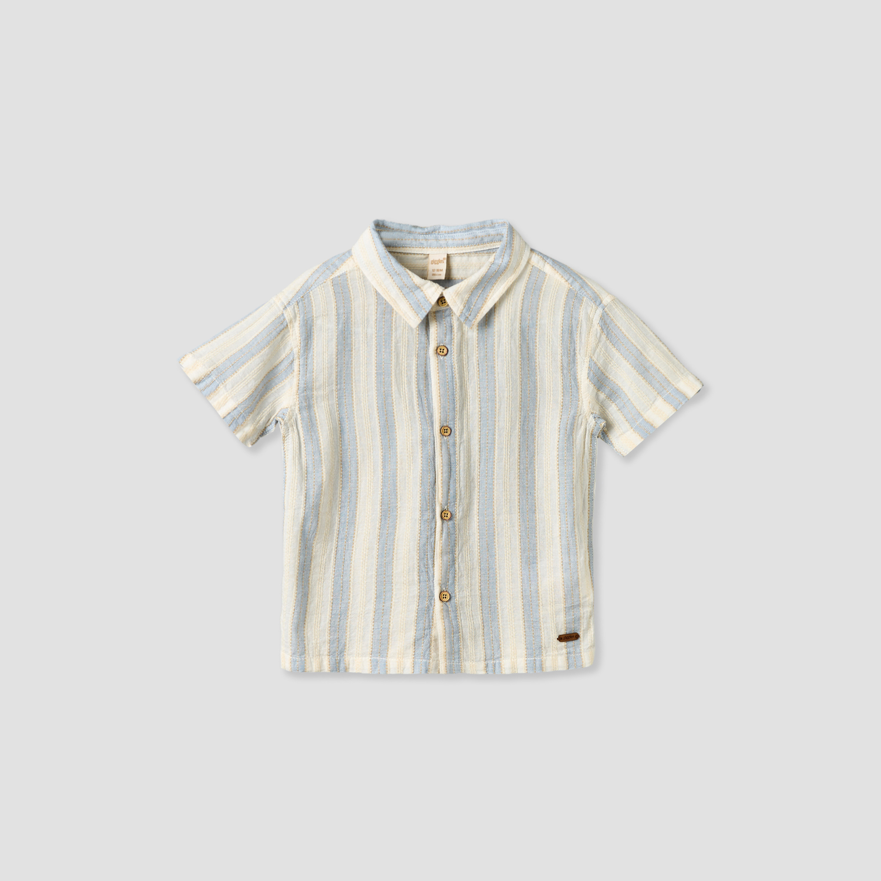 Giggles Collared Short Sleeves Shirt and Shorts Set with Stripes-baby-boys-clothing-setsandcoords-image-3
