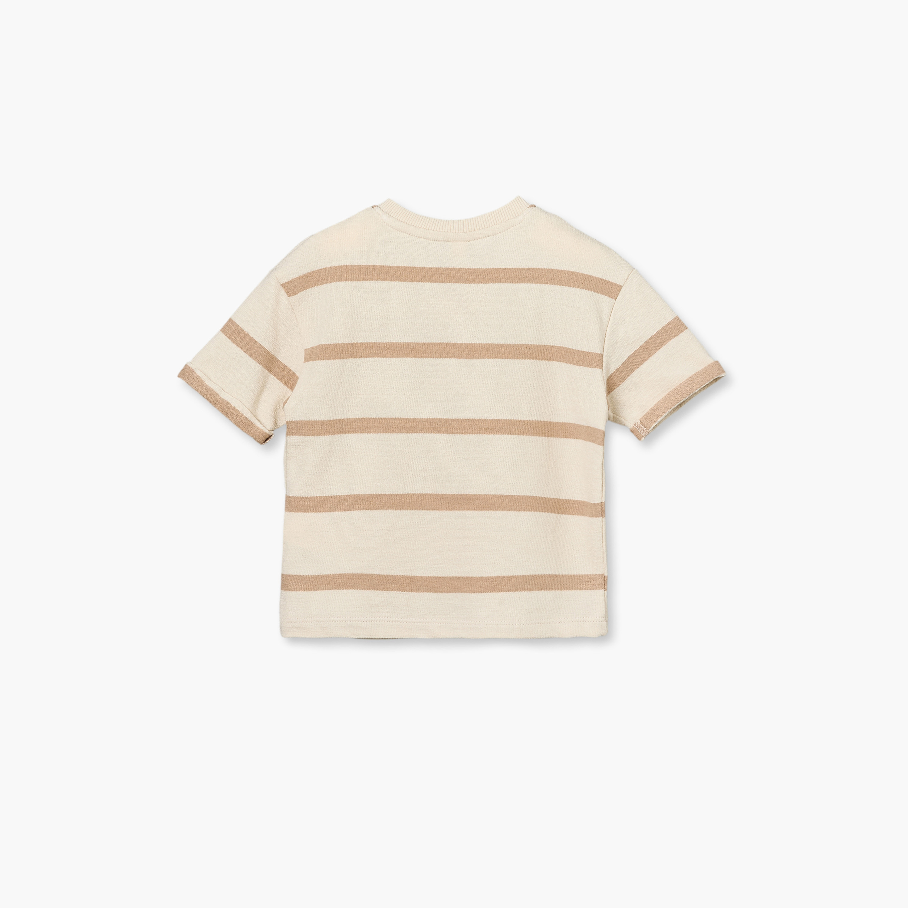 طقم شورت وتيشيرت مخطط بياقة هينلي وأكمام قصيرة من جيجلز-baby-boys-clothing-setsandcoords-image-4