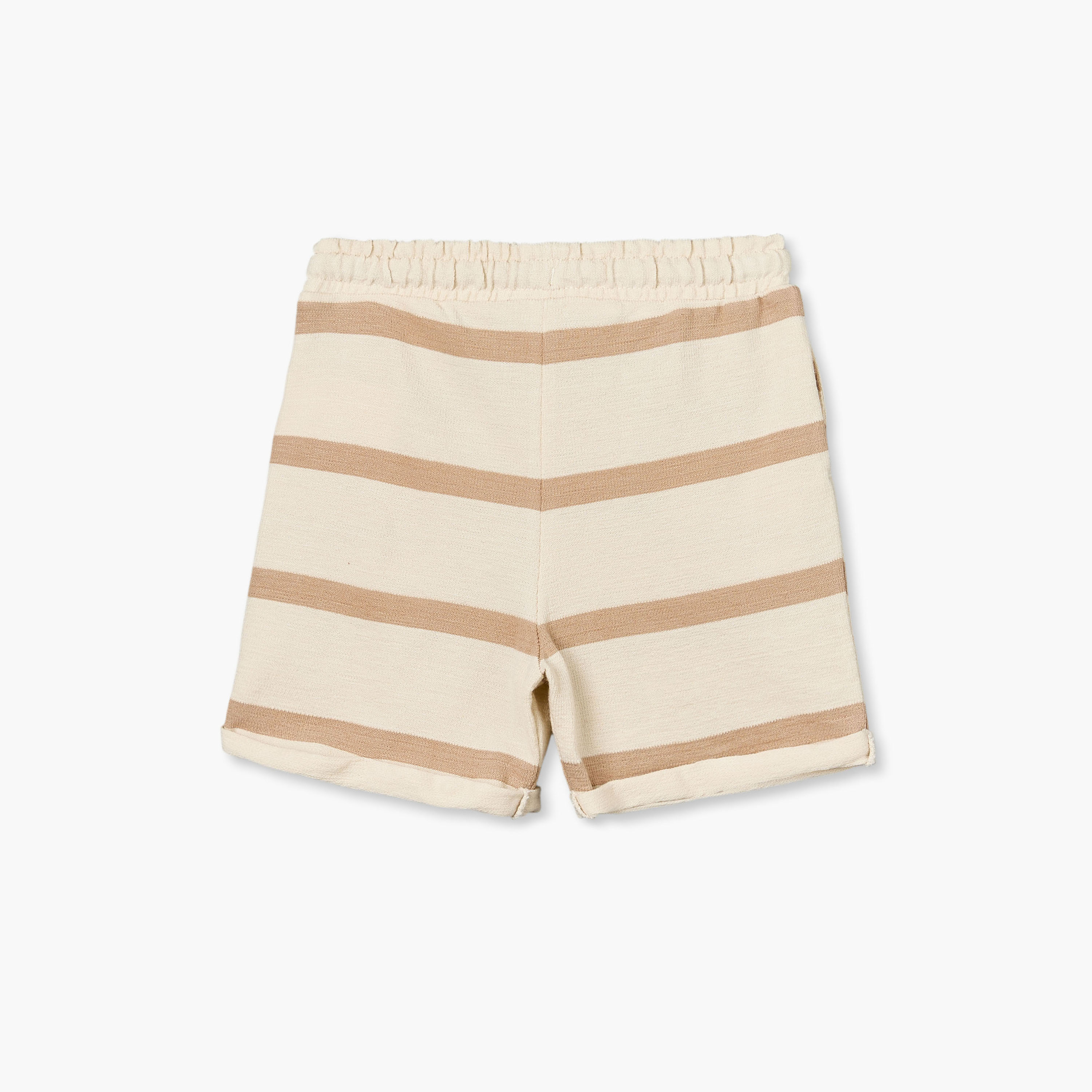 طقم شورت وتيشيرت مخطط بياقة هينلي وأكمام قصيرة من جيجلز-baby-boys-clothing-setsandcoords-image-5