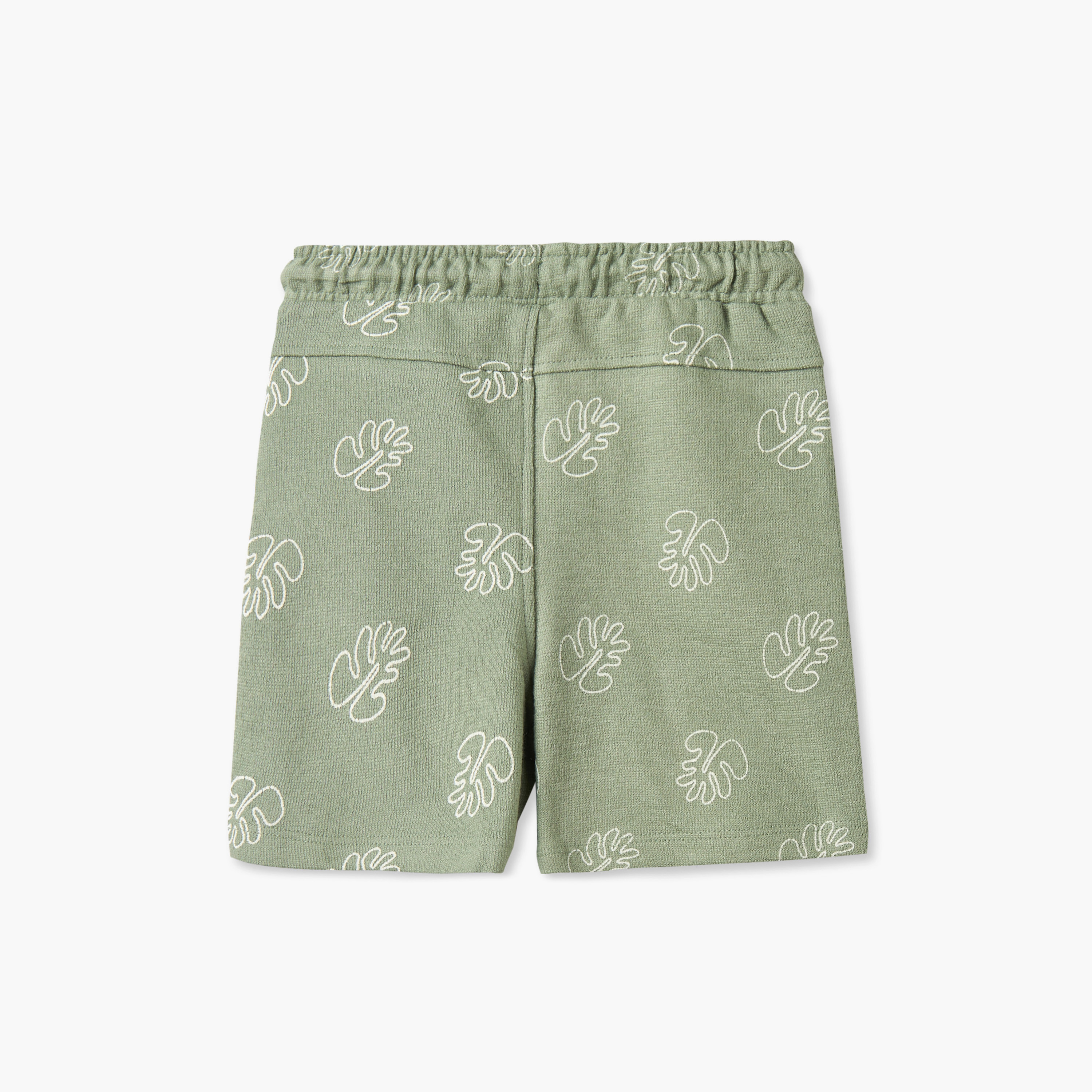 Giggles Camp Collar Short Sleeves Shirt and Shorts Set with Leaf Print-baby-boys-clothing-setsandcoords-image-6