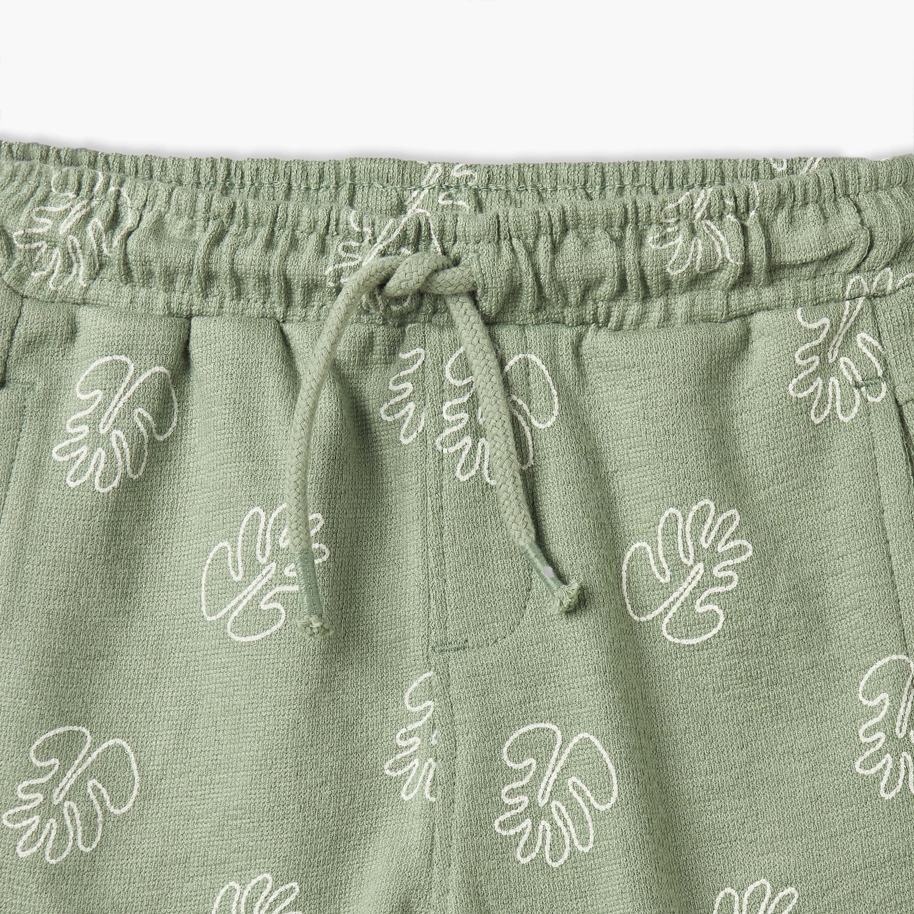 Giggles Camp Collar Short Sleeves Shirt and Shorts Set with Leaf Print-baby-boys-clothing-setsandcoords-image-9