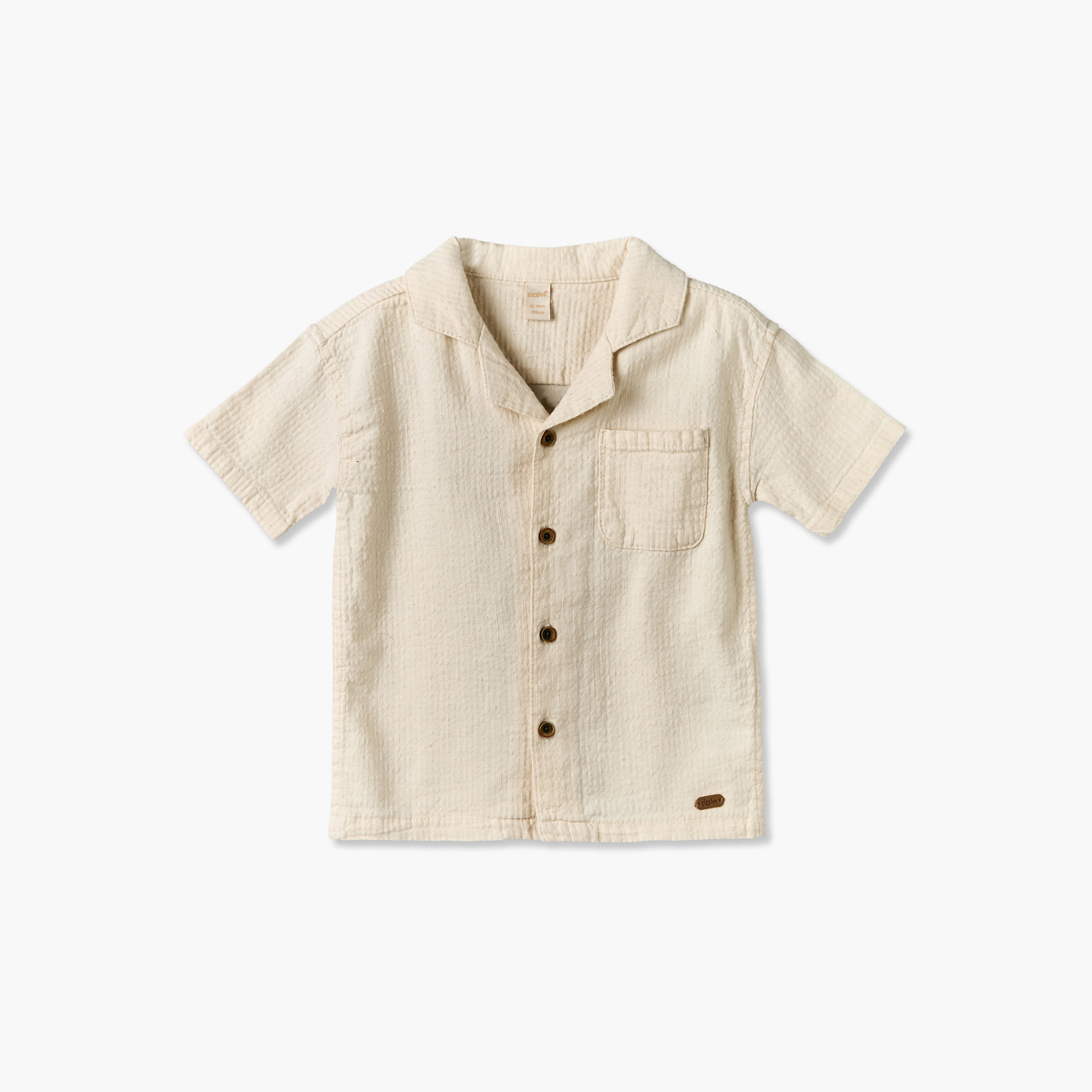 طقم قميص بياقة وأكمام قصيرة وجيب على الصدر وشورت من جيجلز-baby-boys-clothing-setsandcoords-image-3