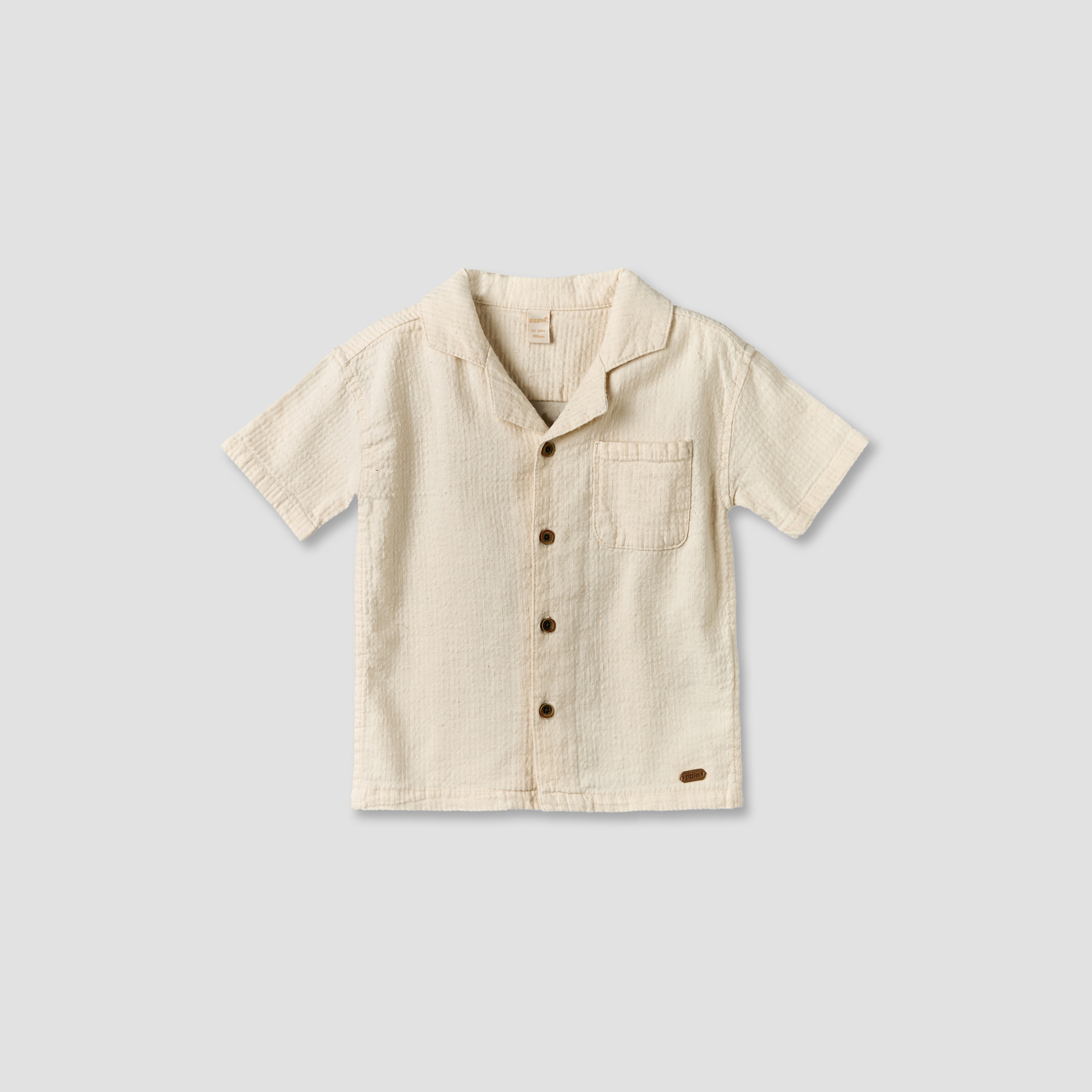 Giggles Collared Short Sleeves Shirt and Shorts Set with Textured Design-baby-boys-clothing-setsandcoords-image-2