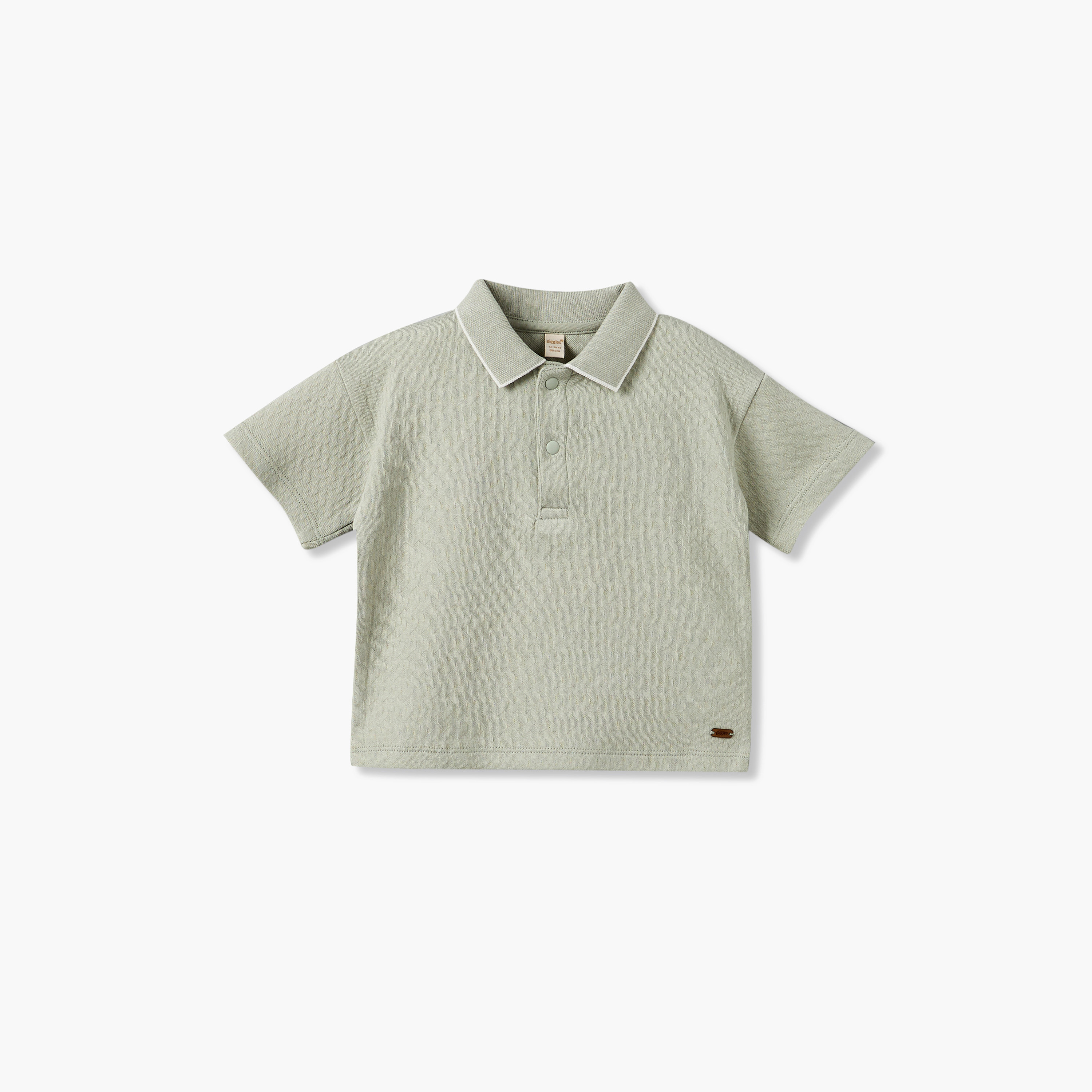 Giggles Collared Short Sleeves T-shirt and Shorts Set with Textured Design-baby-boys-clothing-setsandcoords-image-2