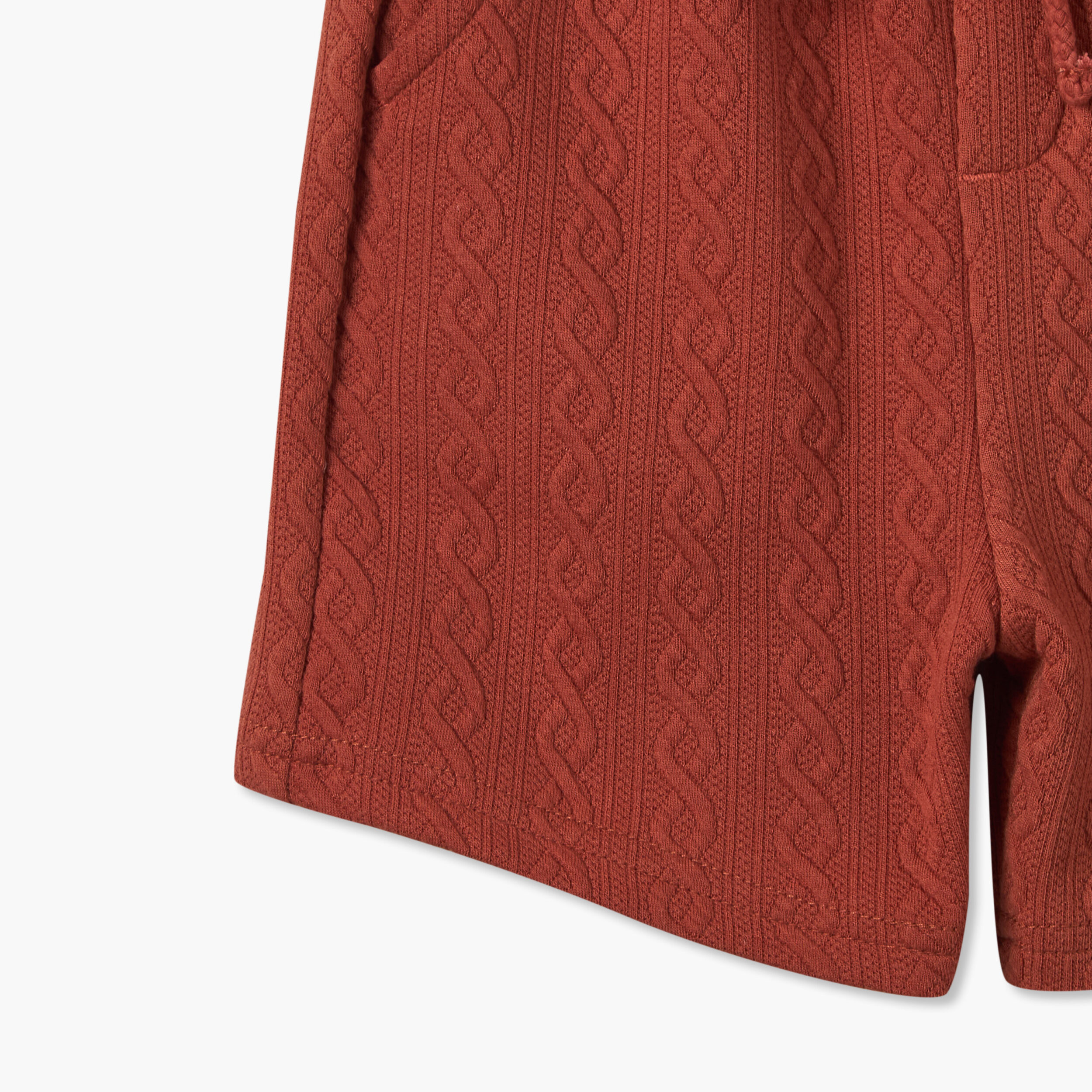 Giggles Collared Short Sleeves Shirt and Shorts Set with Cable Knit-baby-boys-clothing-setsandcoords-image-10