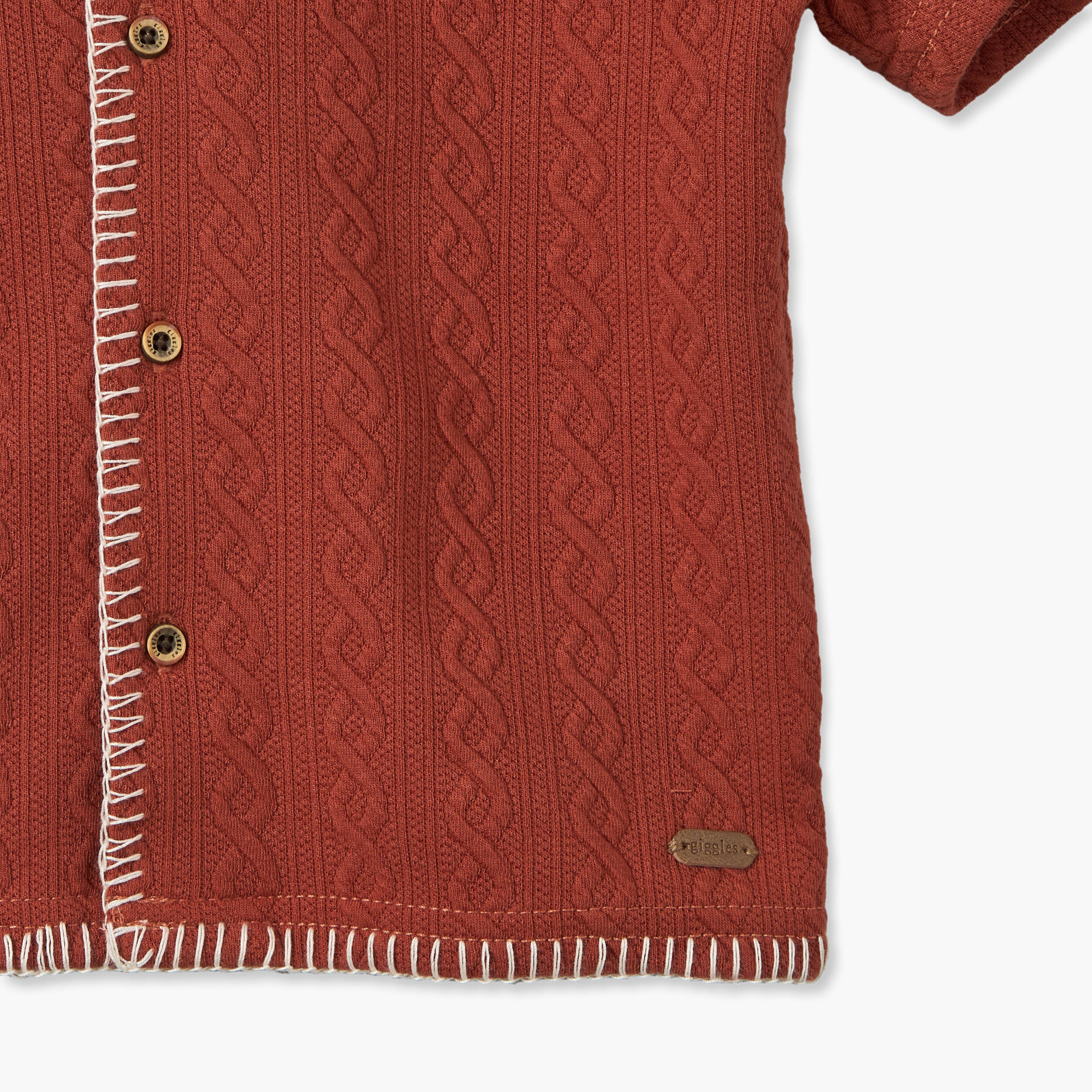 Giggles Collared Short Sleeves Shirt and Shorts Set with Cable Knit-baby-boys-clothing-setsandcoords-image-8