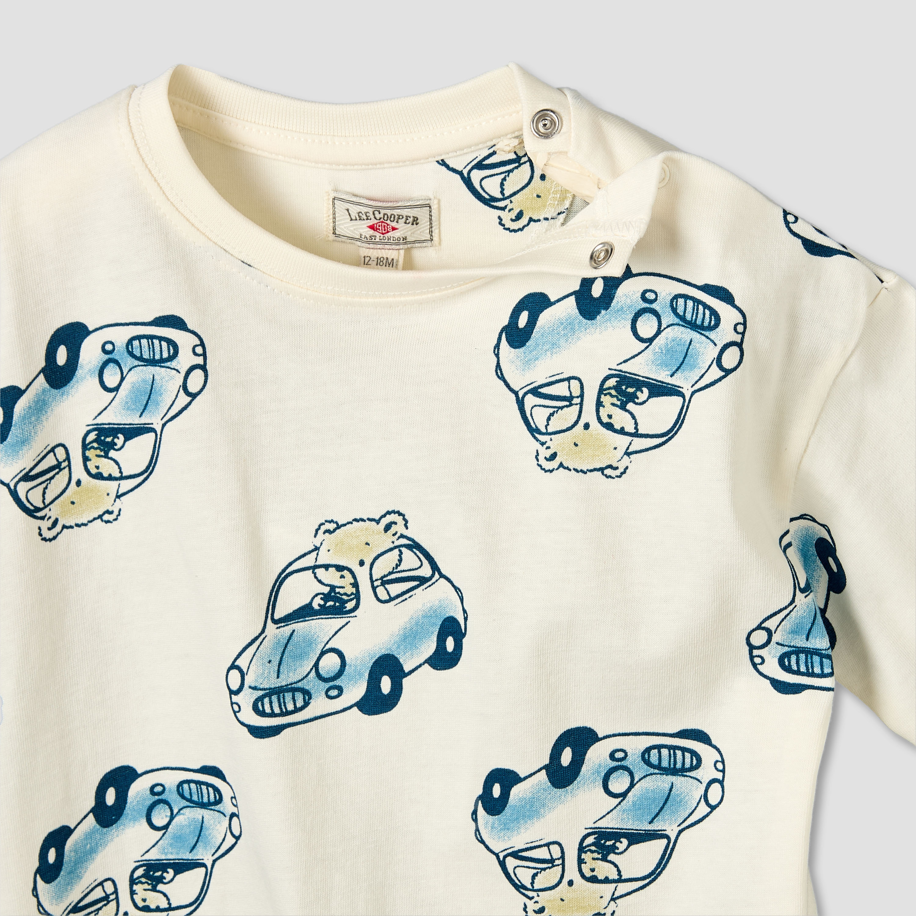 Lee Cooper Crew Neck Short Sleeves T-shirt with Car Print-baby-boys-clothing-tshirtsandpolos-image-4