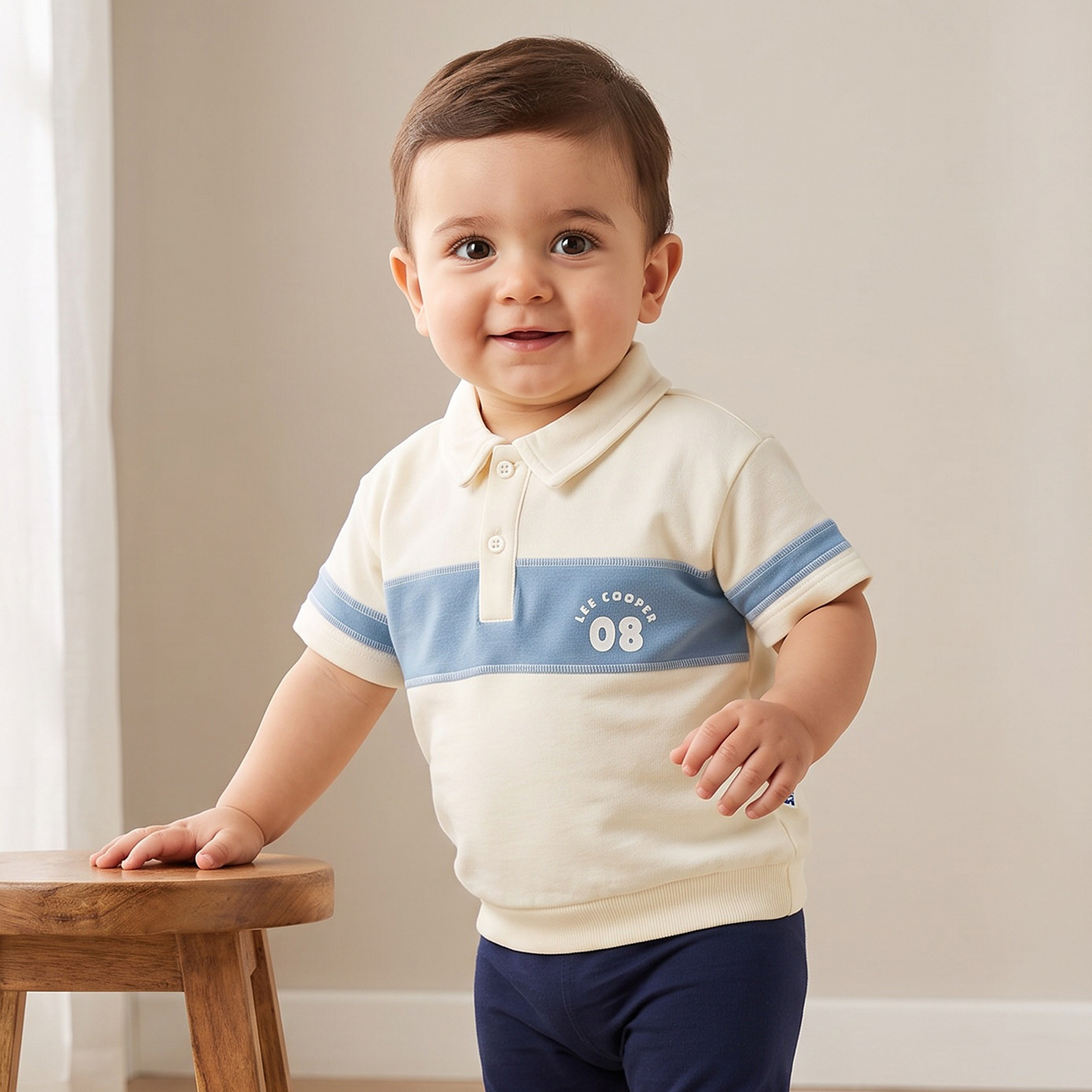 Lee Cooper Collared Short Sleeves T-shirt with Print-baby-boys-clothing-tshirtsandpolos-image-1