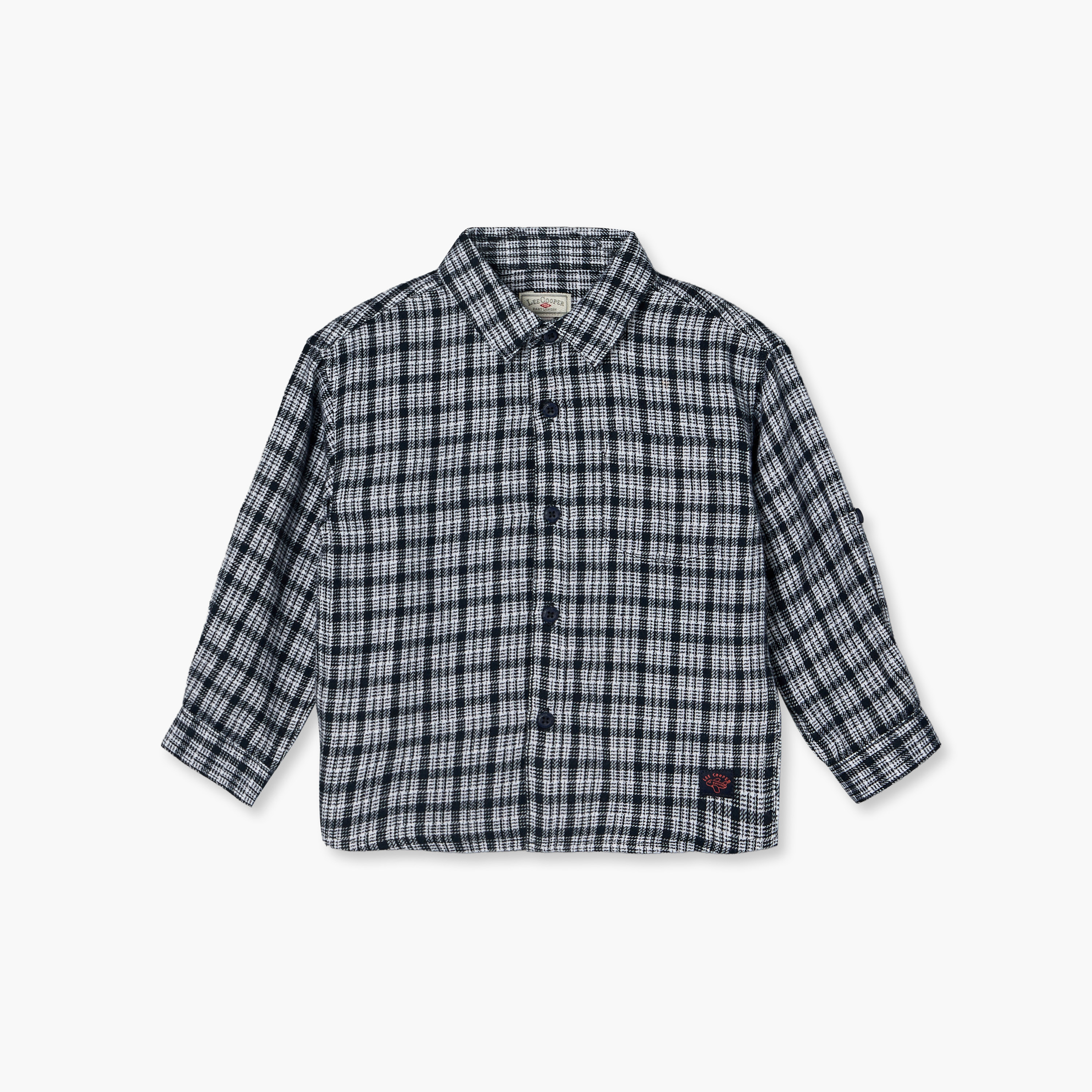 قميص بياقة عادية بأكمام طويلة وطبعات مربعات من لي كوبر-baby-boys-clothing-shirts-image-2