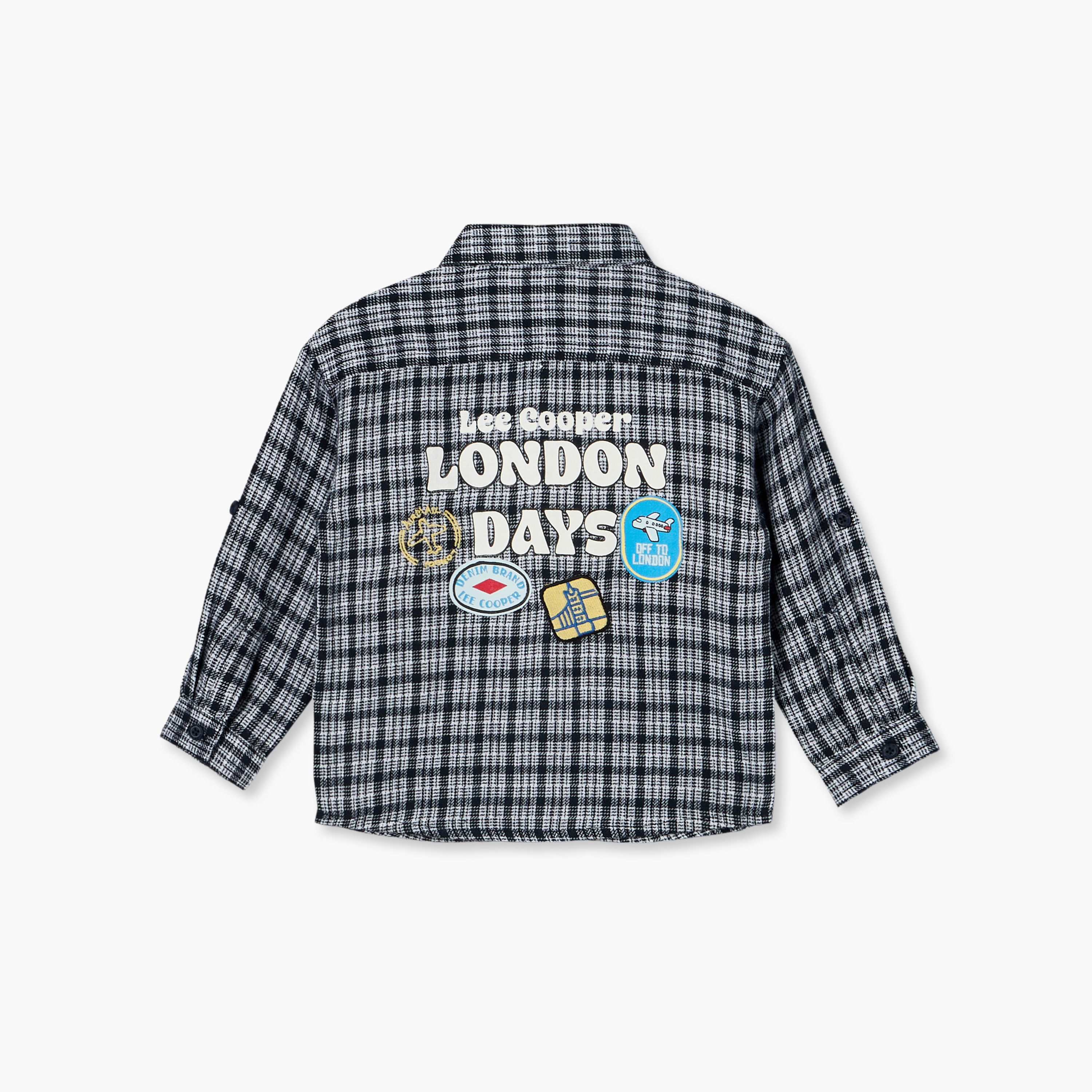 قميص بياقة عادية بأكمام طويلة وطبعات مربعات من لي كوبر-baby-boys-clothing-shirts-image-3