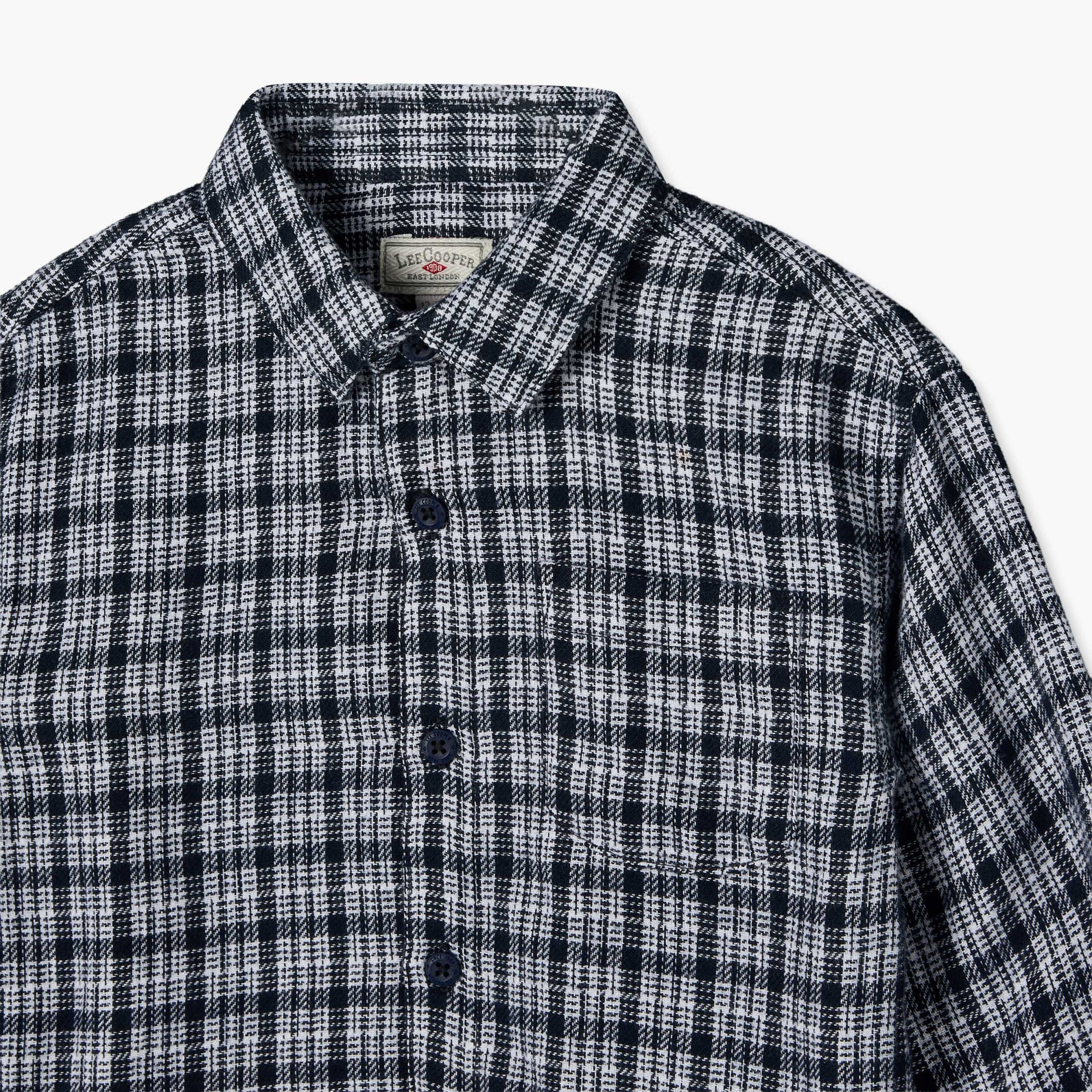 قميص بياقة عادية بأكمام طويلة وطبعات مربعات من لي كوبر-baby-boys-clothing-shirts-image-4
