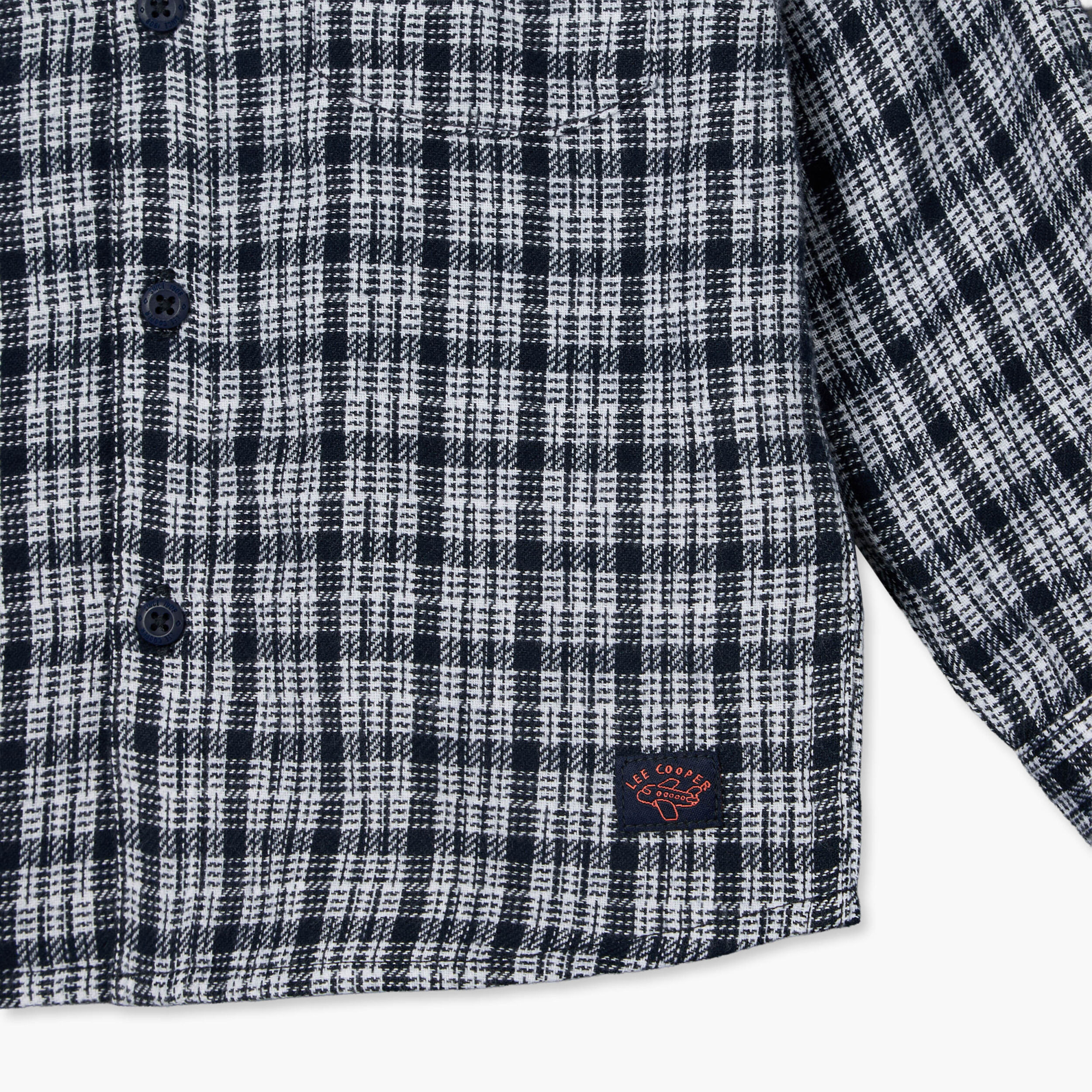قميص بياقة عادية بأكمام طويلة وطبعات مربعات من لي كوبر-baby-boys-clothing-shirts-image-5