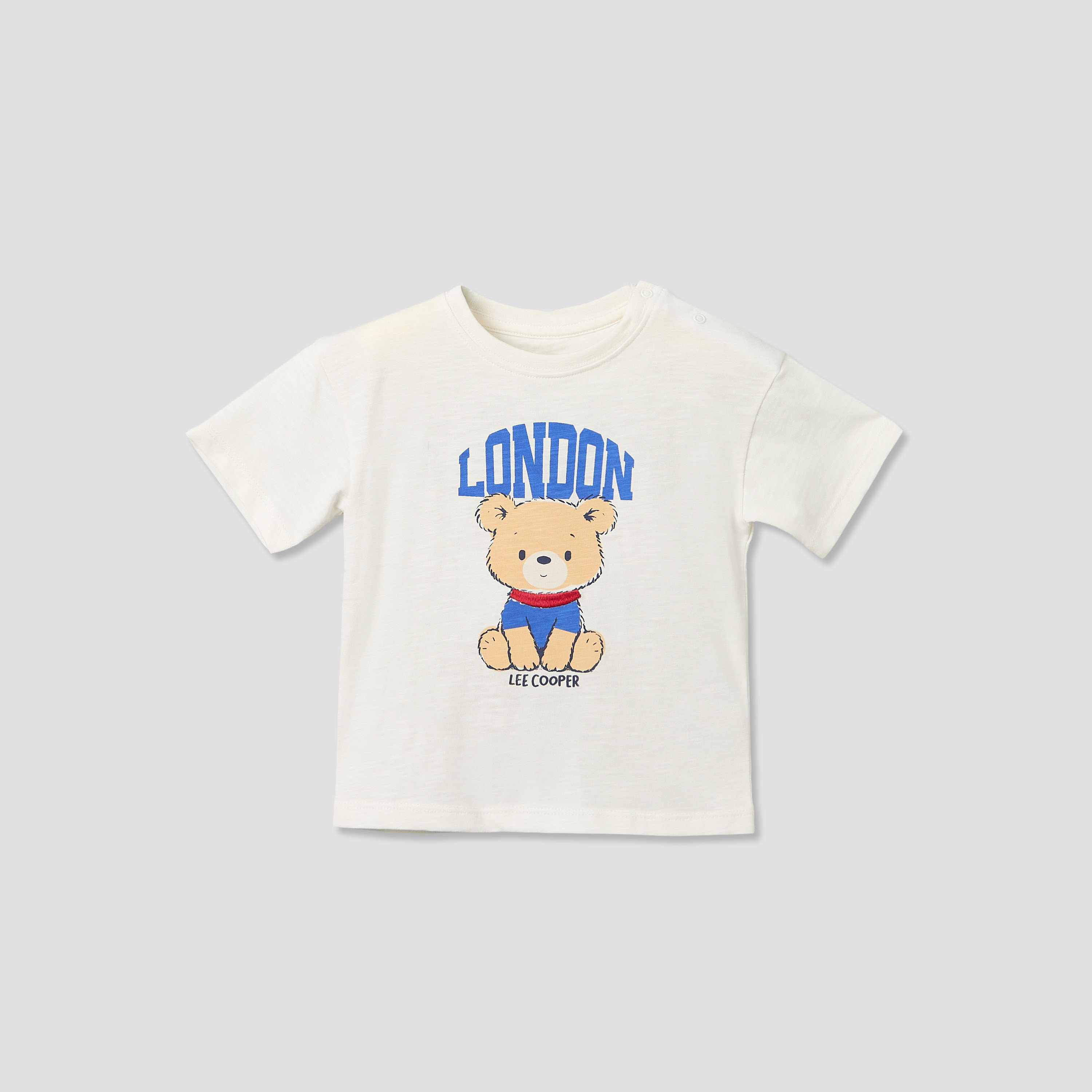 طقم تيشرت قطن بياقة مستديرة وأكمام قصيرة وشورت جينز بطبعات من لي كوبر-baby-boys-clothing-setsandcoords-image-3