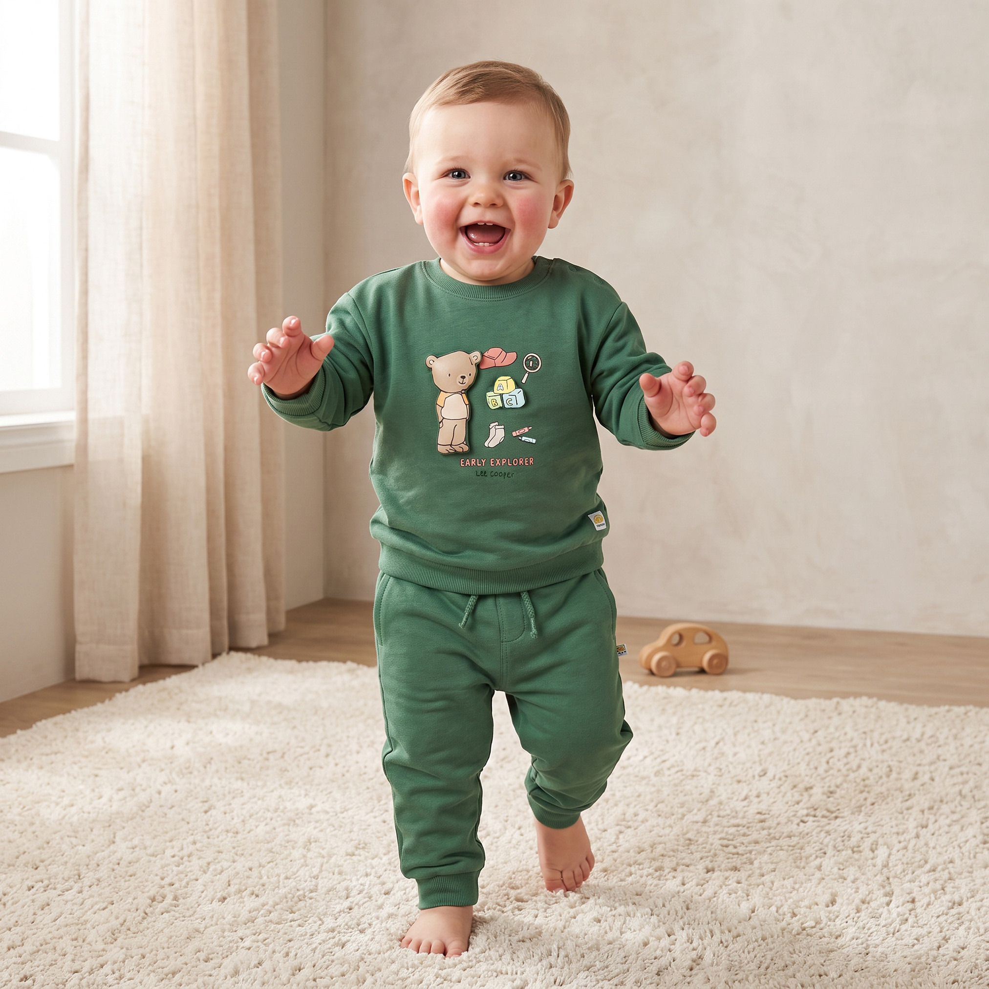 Lee Cooper Round Neck Long Sleeves Sweatshirt and Joggers Set with Graphic Print-baby-boys-clothing-setsandcoords-image-1