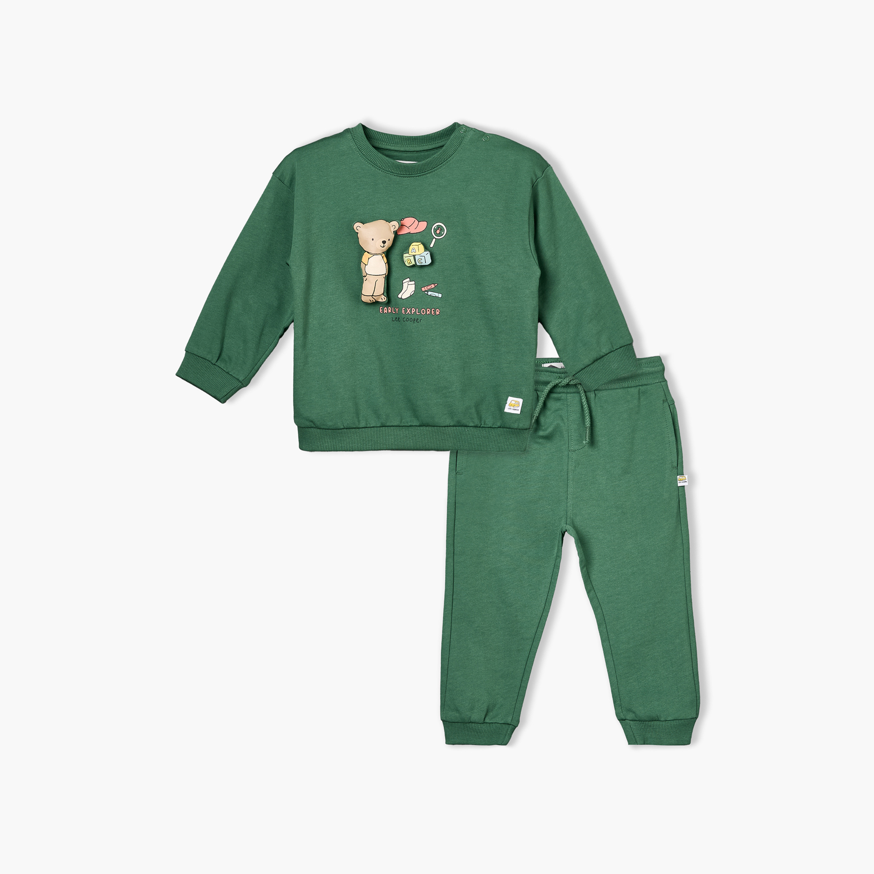 Lee Cooper Round Neck Long Sleeves Sweatshirt and Joggers Set with Graphic Print-baby-boys-clothing-setsandcoords-image-2