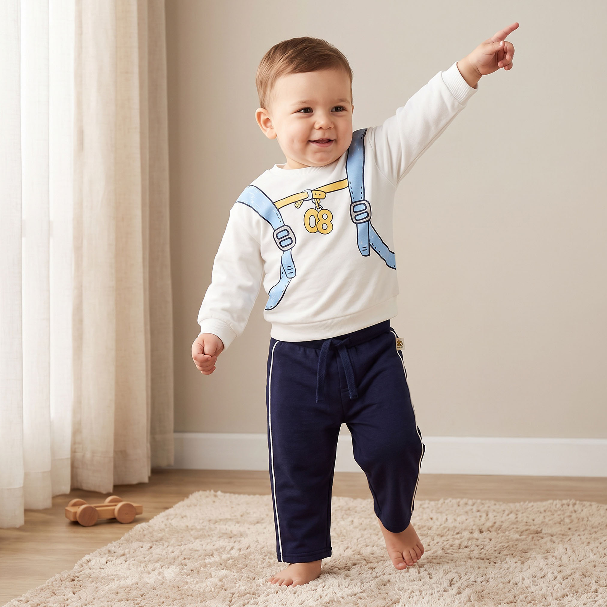 Lee Cooper Crew Neck Long Sleeves Sweatshirt and Jogger Set with Graphic Print-baby-boys-clothing-setsandcoords-image-1