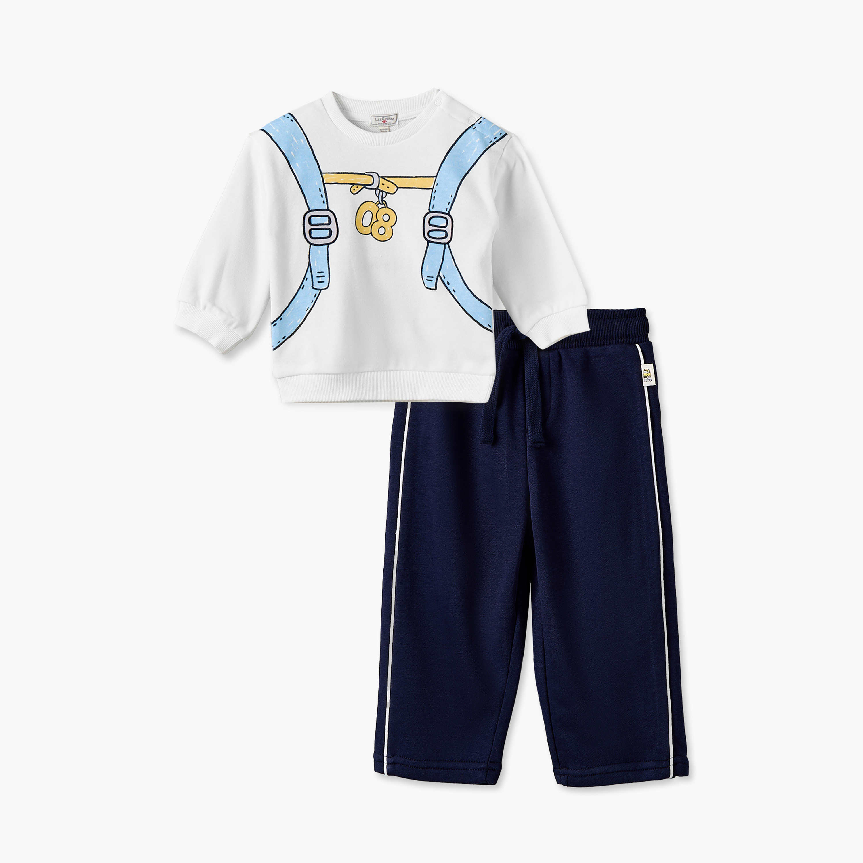Lee Cooper Crew Neck Long Sleeves Sweatshirt and Jogger Set with Graphic Print-baby-boys-clothing-setsandcoords-image-2