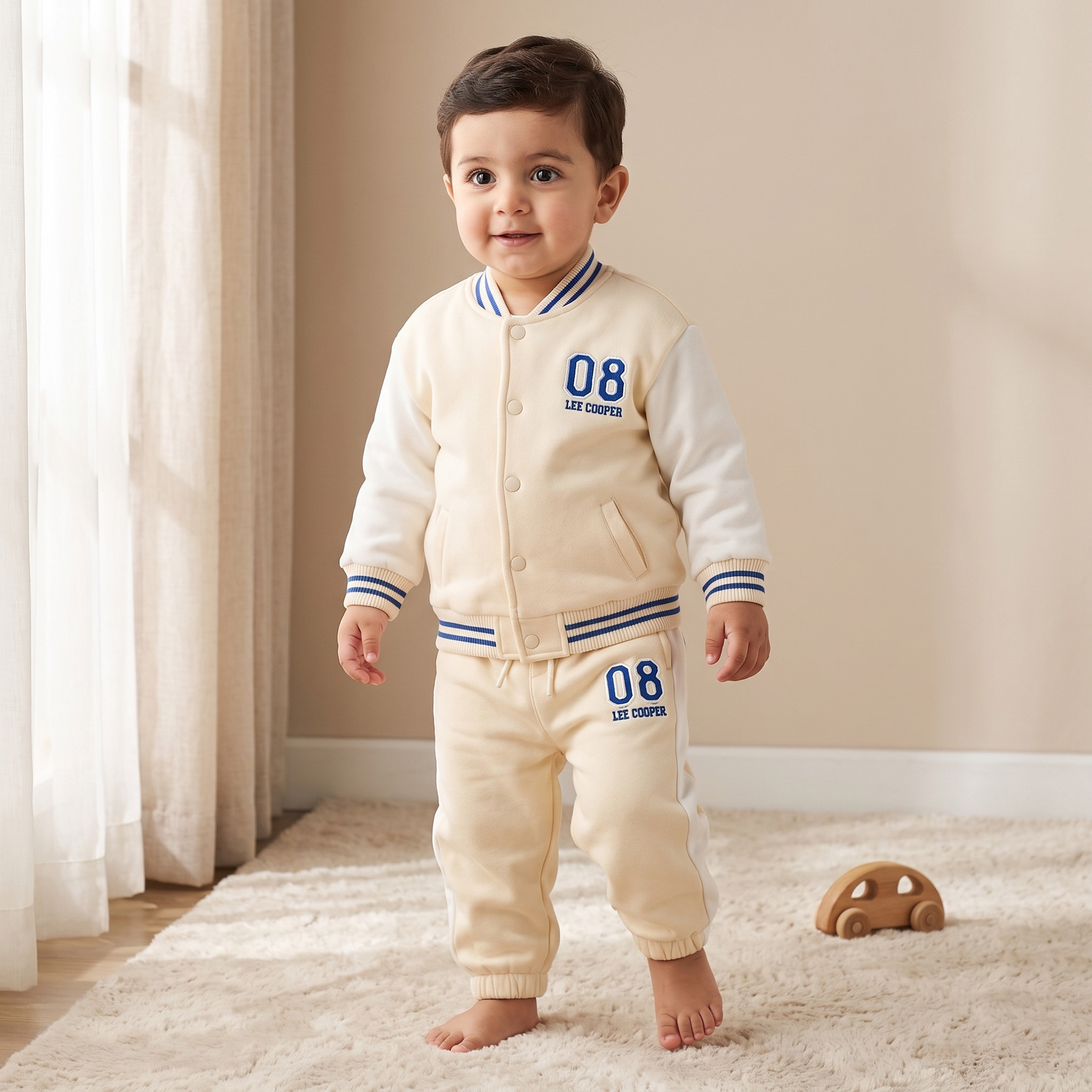 Lee Cooper Mandarin Collar Long Sleeves Jacket and Joggers Set with Varsity Embroidery-baby-boys-clothing-setsandcoords-image-1