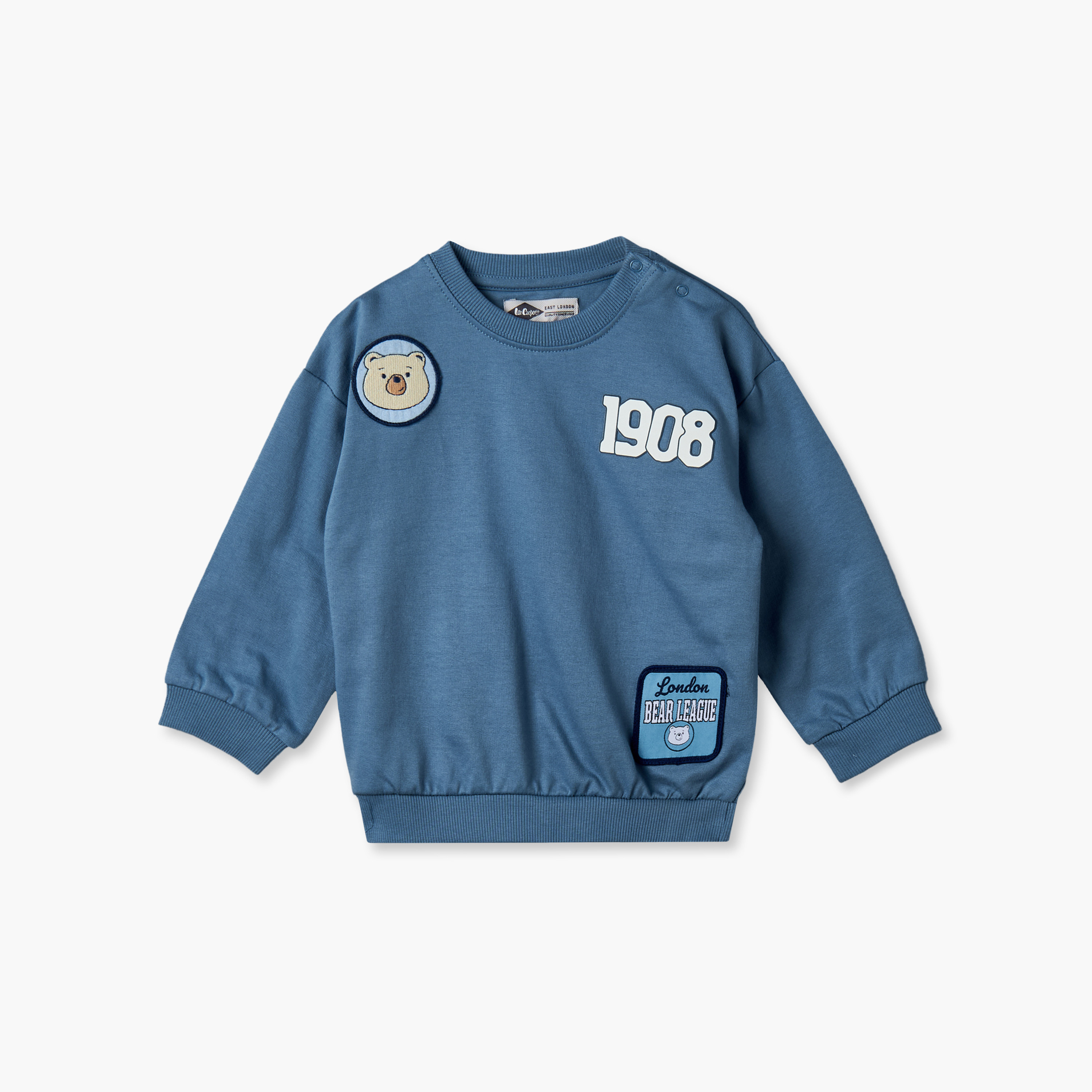 Lee Cooper Crew Neck Long Sleeves Sweatshirt and Joggers Set with Bear Applique-baby-boys-clothing-winterwear-setsandcoords-image-2