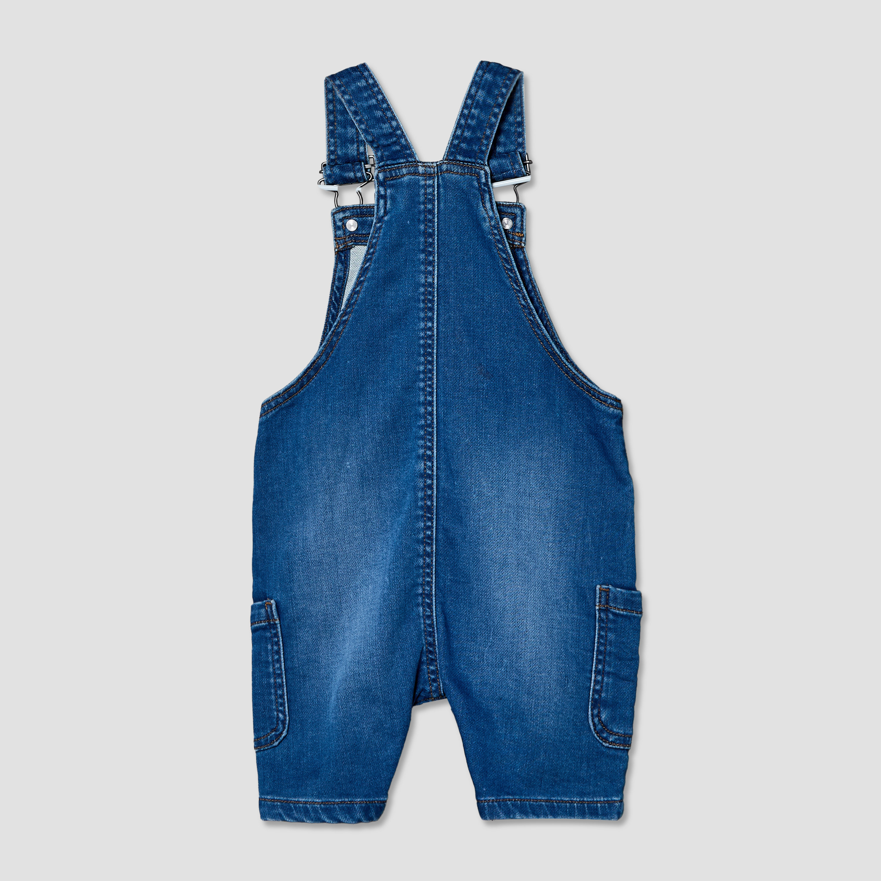 Lee Cooper Square Neck Sleeveless Denim Dungaree with Adjustable Straps-baby-boys-clothing-rompers-image-3