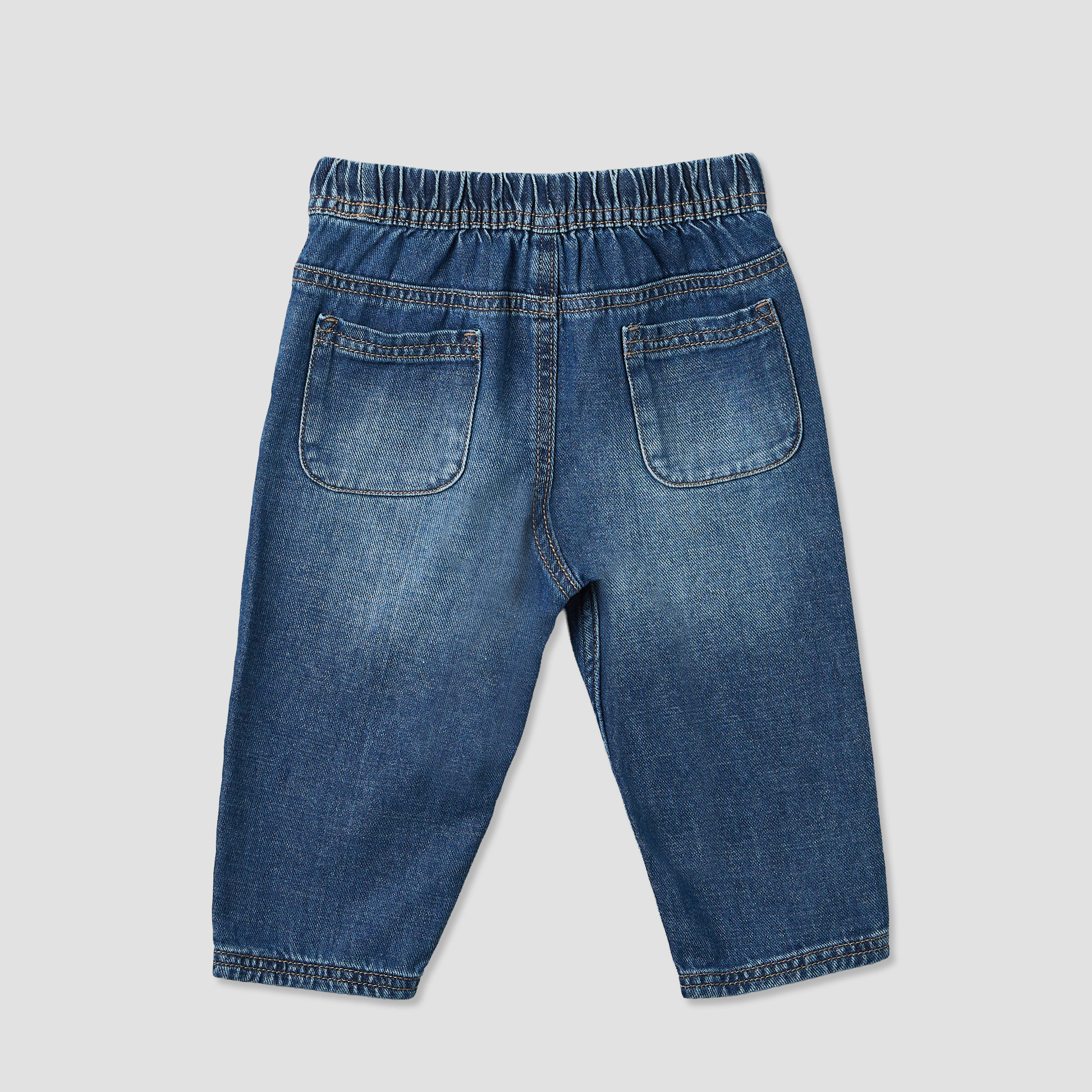 Lee Cooper Mid-Rise Jeans with Elasticated Drawstring-baby-boys-clothing-bottoms-jeans-image-3