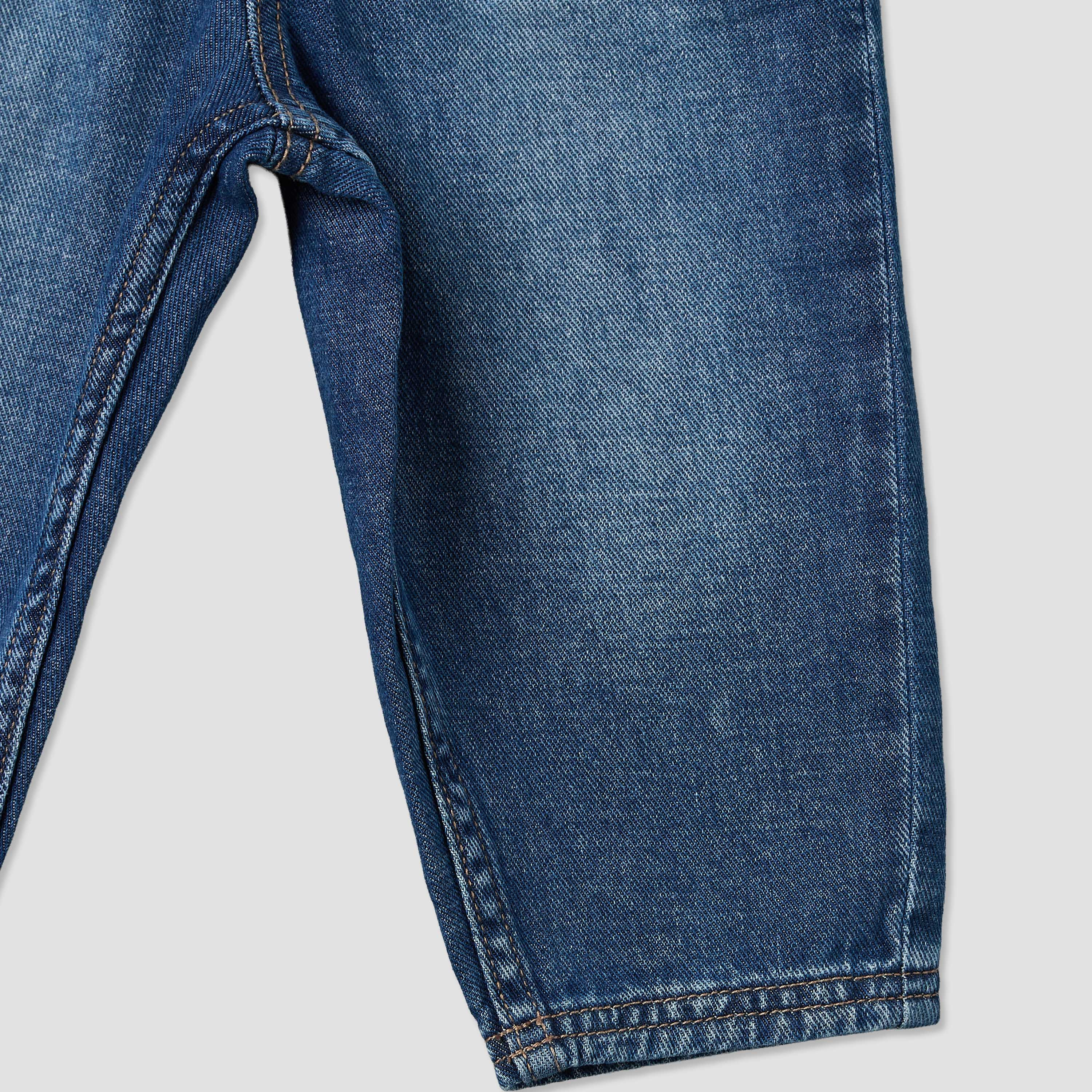 Lee Cooper Mid-Rise Jeans with Elasticated Drawstring-baby-boys-clothing-bottoms-jeans-image-5