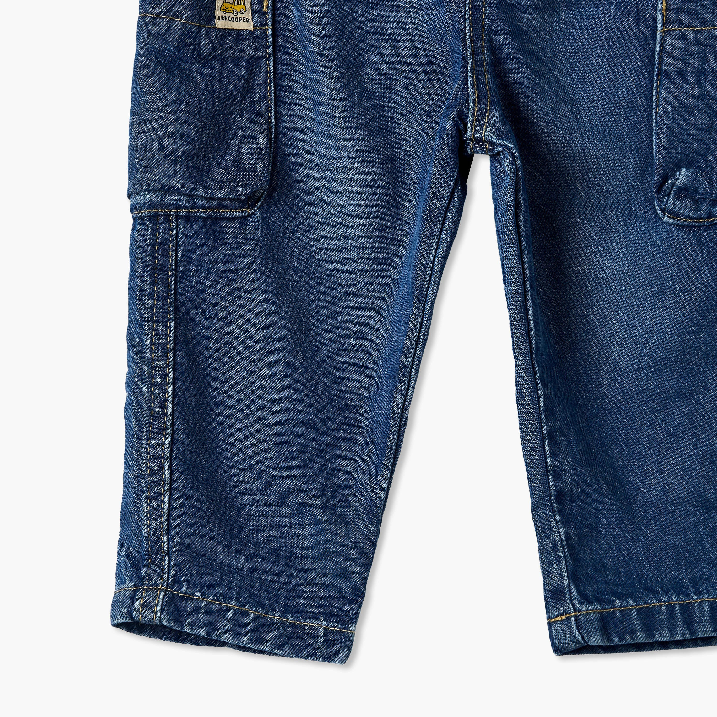 بنطلون كارجو جينز بقصة عادية وبرباط من لي كوبر-boys-clothing-bottoms-jeans-image-5
