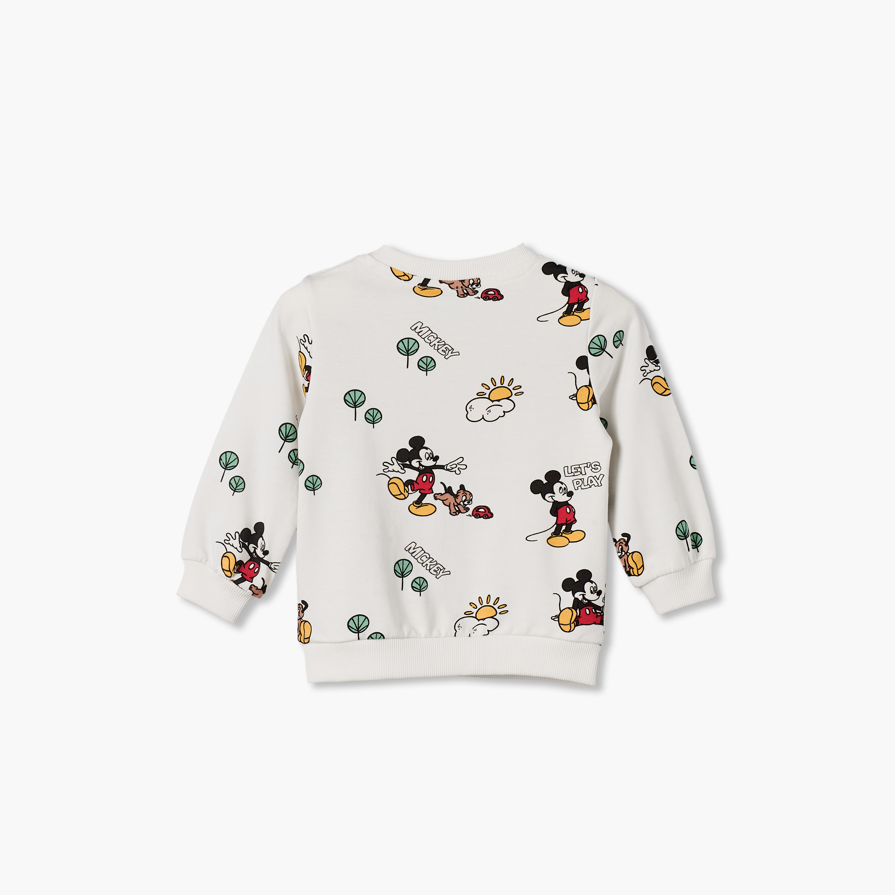 Juniors Round Neck Sweatshirt with Mickey Mouse Print-baby-boys-clothing-winterwear-sweatshirts-image-3