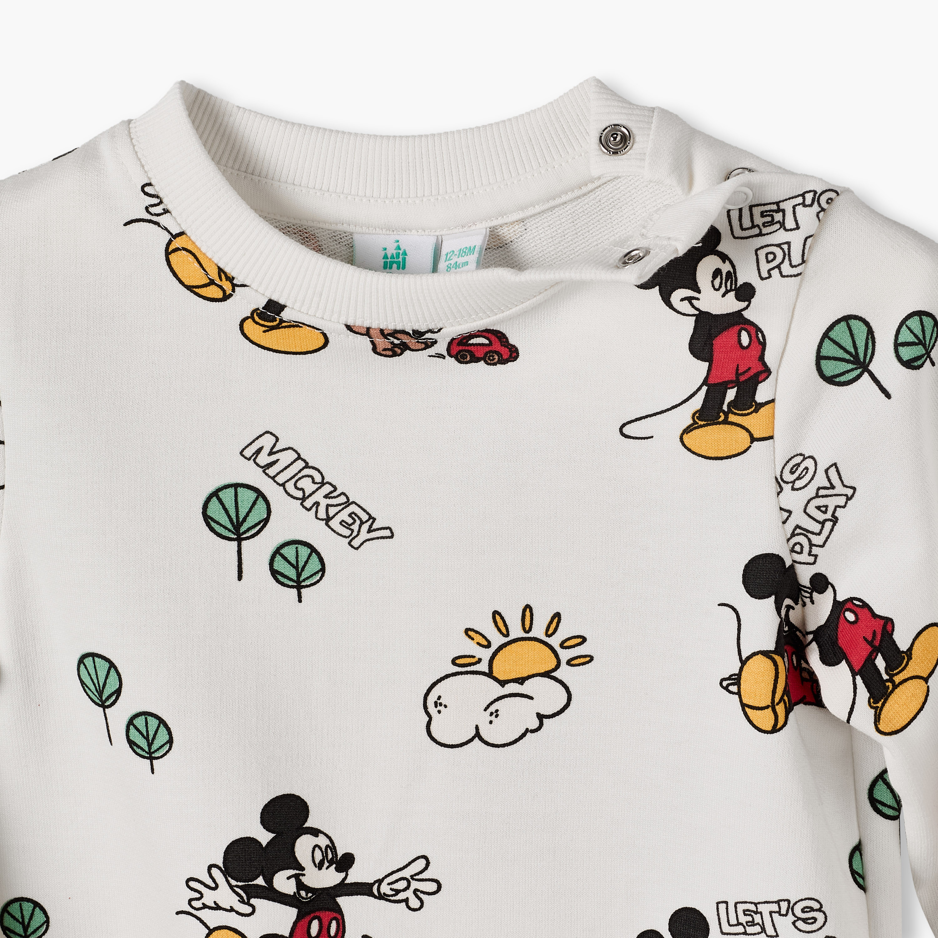 Juniors Round Neck Sweatshirt with Mickey Mouse Print-baby-boys-clothing-winterwear-sweatshirts-image-4