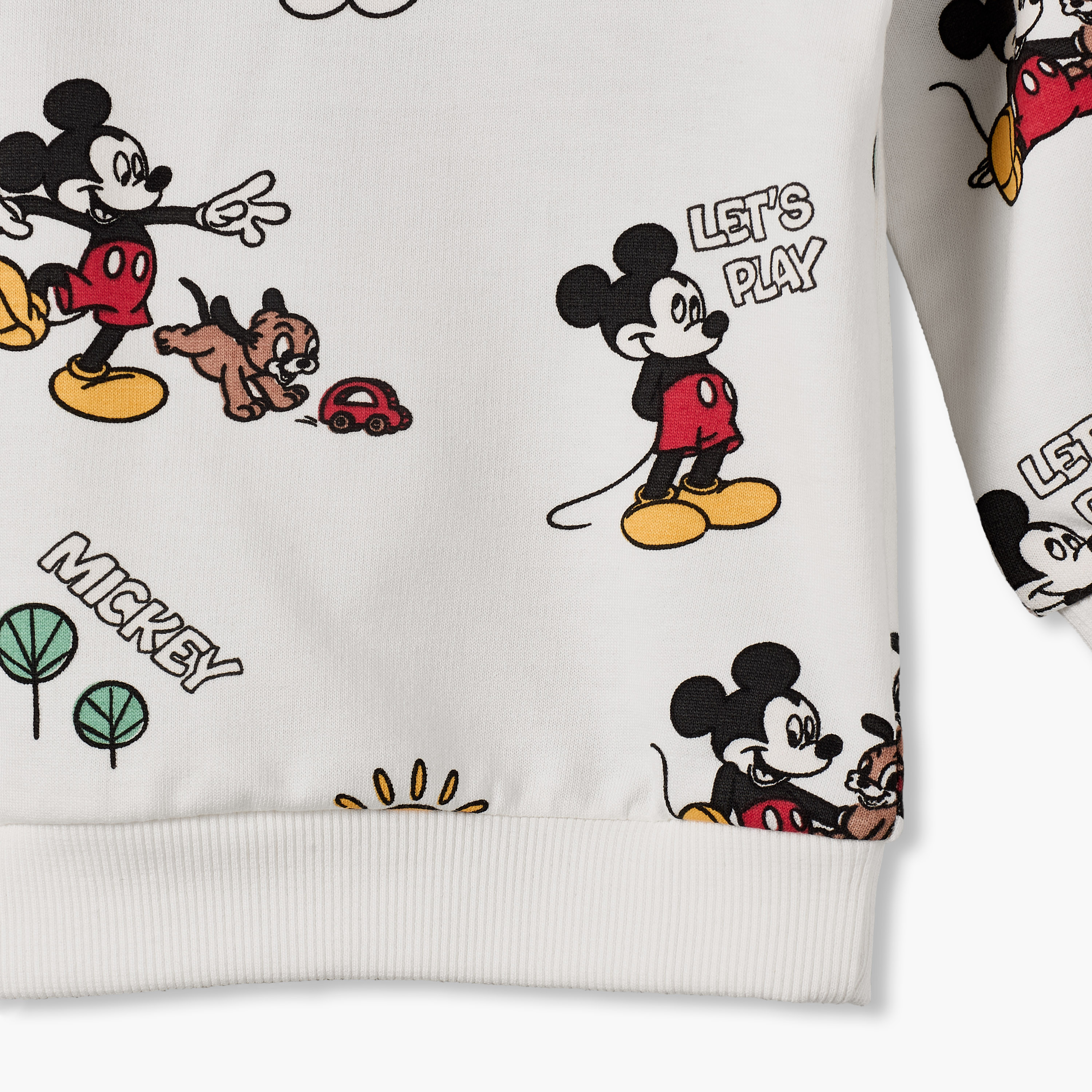 Juniors Round Neck Sweatshirt with Mickey Mouse Print-baby-boys-clothing-winterwear-sweatshirts-image-5