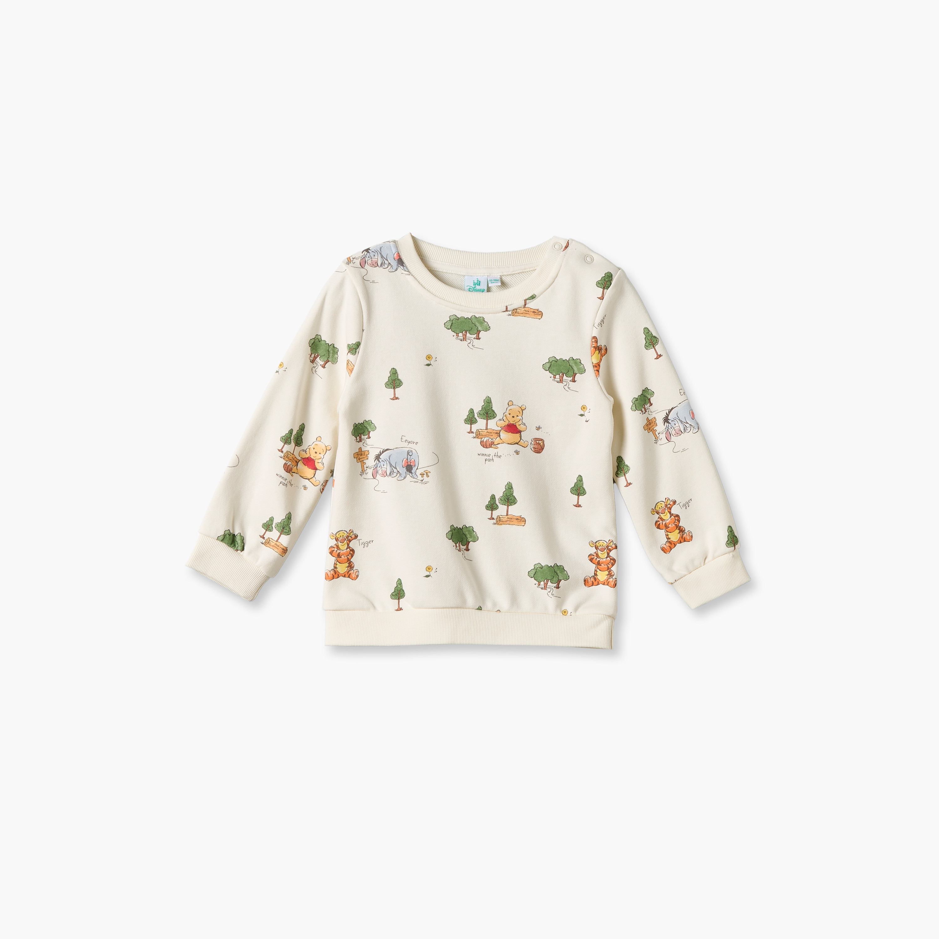 Disney Winnie the Pooh Print Sweatshirt with Long Sleeves-baby-boys-clothing-sweatshirts-image-1