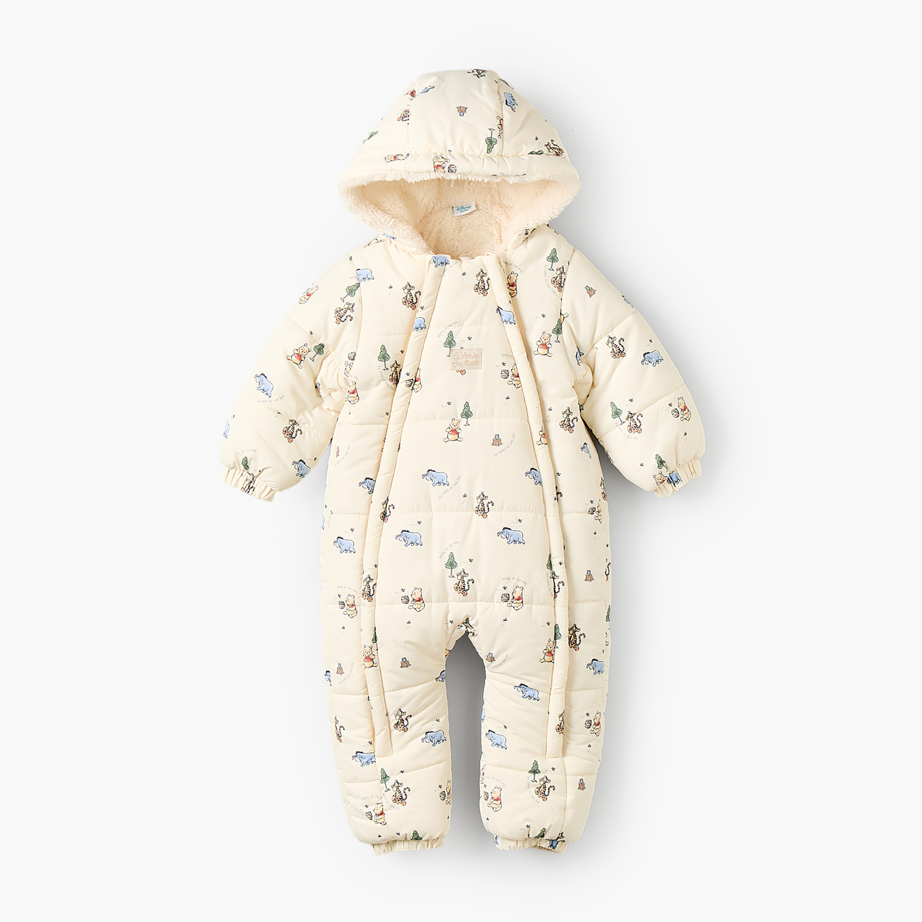 Disney Cotton Hooded Neck Long Sleeves Sleepsuit with Winnie The Pooh and Friends Print-baby-boys-clothing-nightwear-sleepsuits-image-1