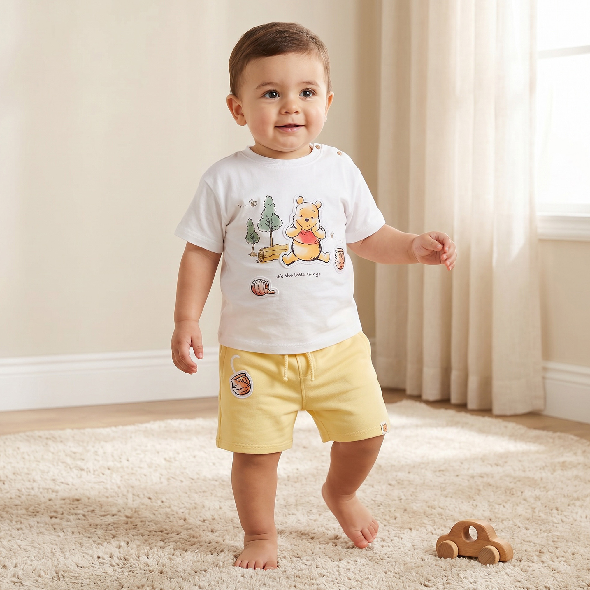 طقم شورت وتيشيرت برقبة ضيقة وأكمام قصيرة وطبعات من ديزني-baby-boys-clothing-setsandcoords-image-1