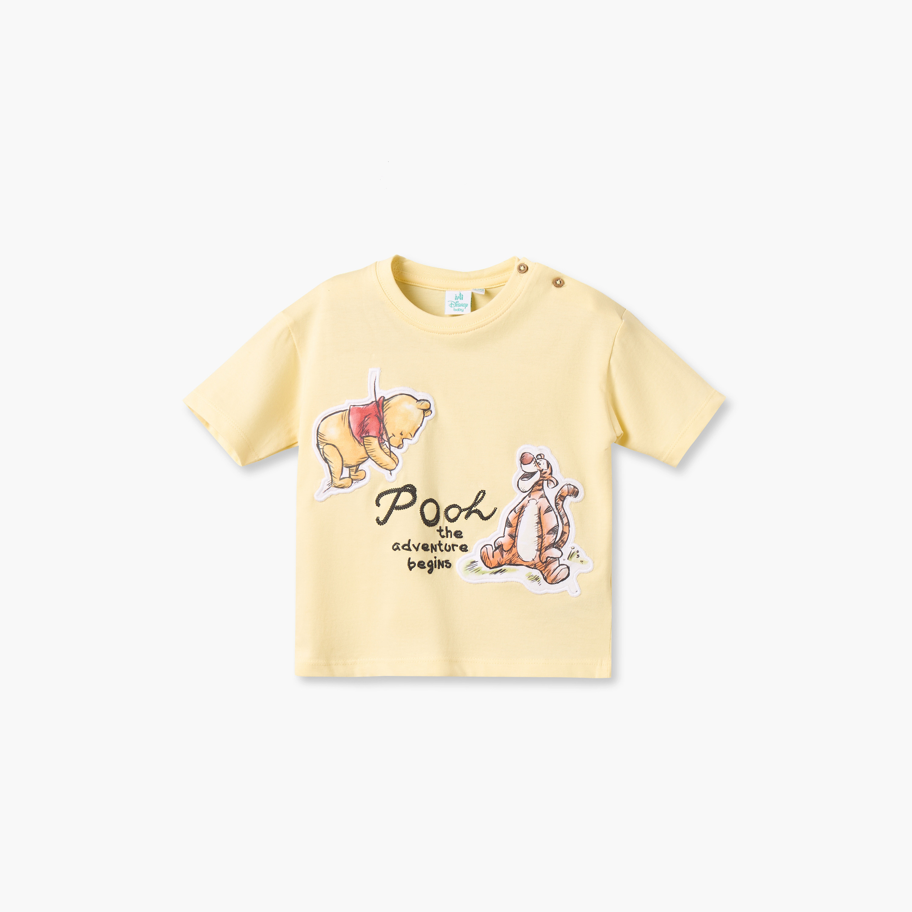 طقم تيشيرت بياقة ضيقة وأكمام قصيرة وشورت بزينة ويني ذا بوه من ديزني-baby-boys-clothing-setsandcoords-image-2
