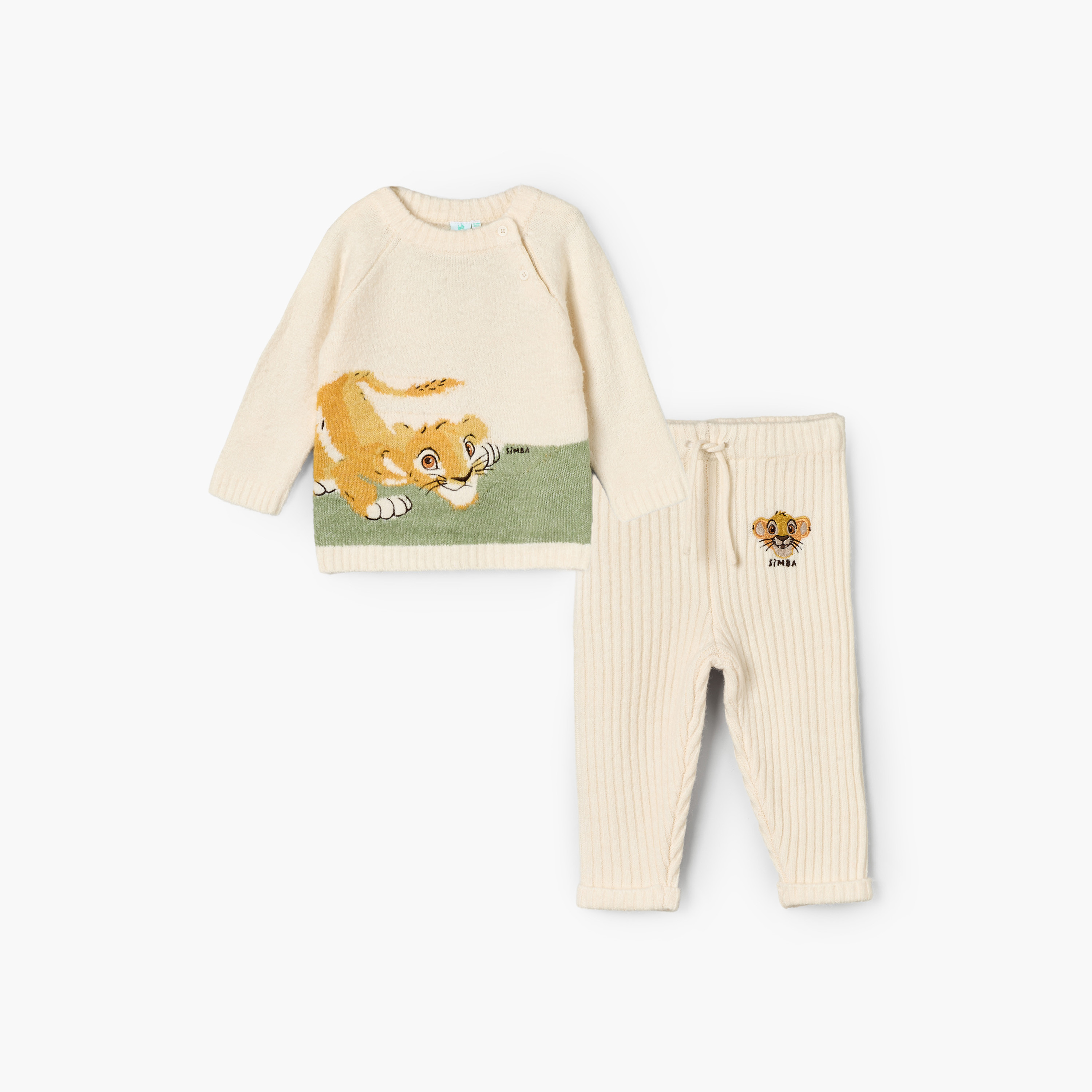 طقم بيجاما قطن بياقة ضيقة وأكمام طويلة بطبعات سيمبا من جيجلز-baby-boys-clothing-setsandcoords-image-2