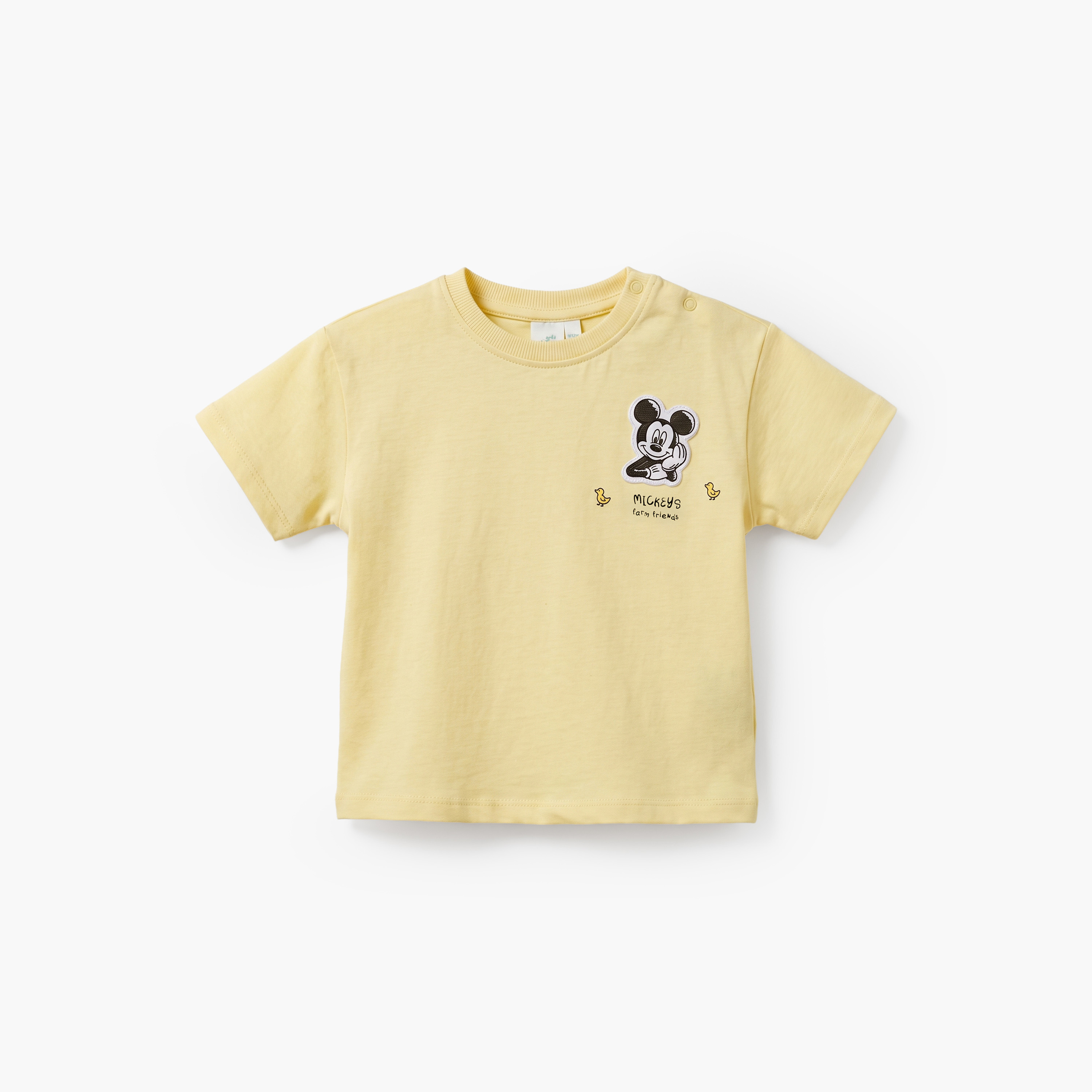 طقم شورت وتيشيرت بأكمام قصيرة وطبعات ميكي ماوس وياقة مستديرة من ديزني-baby-boys-clothing-setsandcoords-image-3