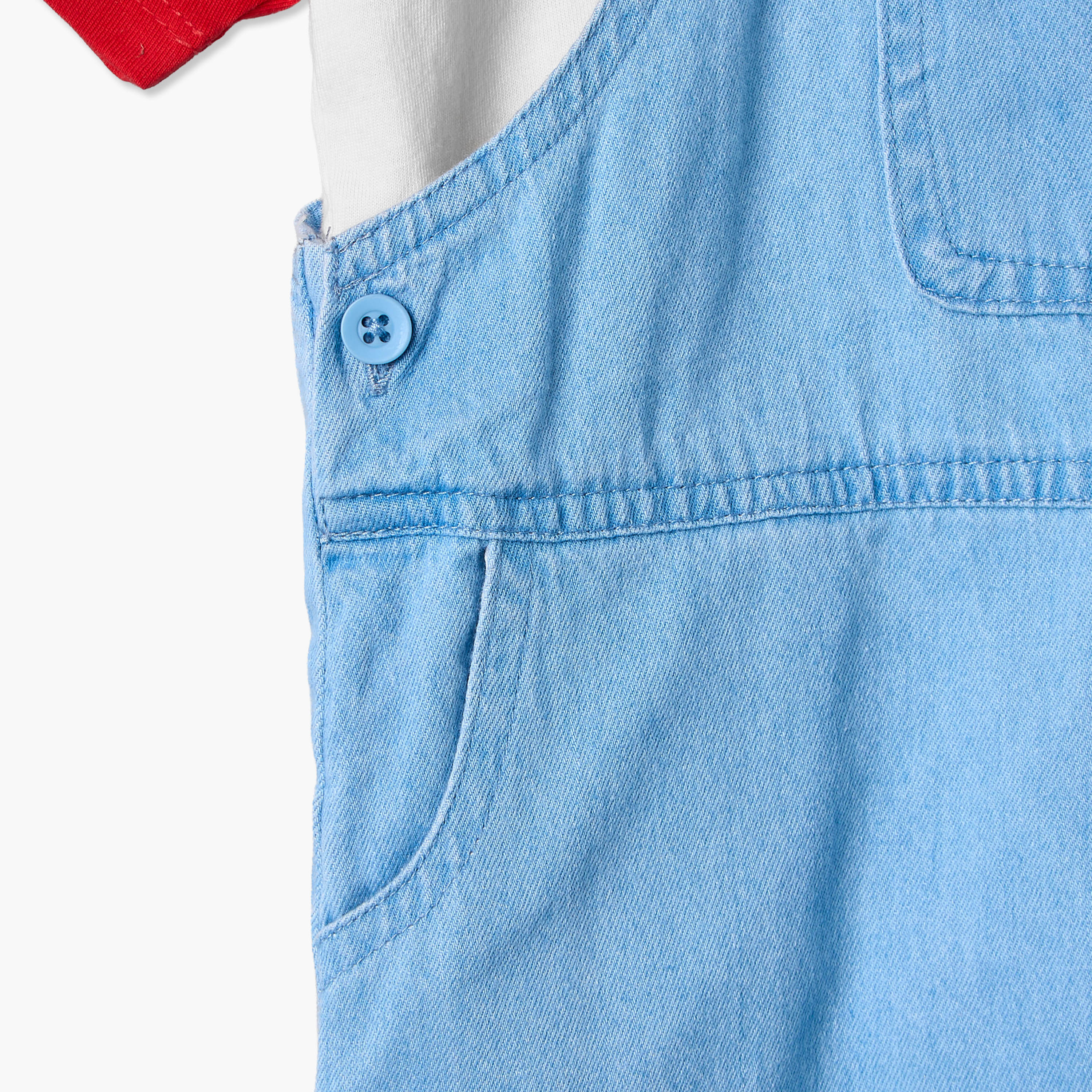 طقم تيشيرن برقبة ضيقة وأكمام قصيرة مع دنغري بطبعات ميكي ماوس من ديزني-baby-boys-clothing-setsandcoords-image-7