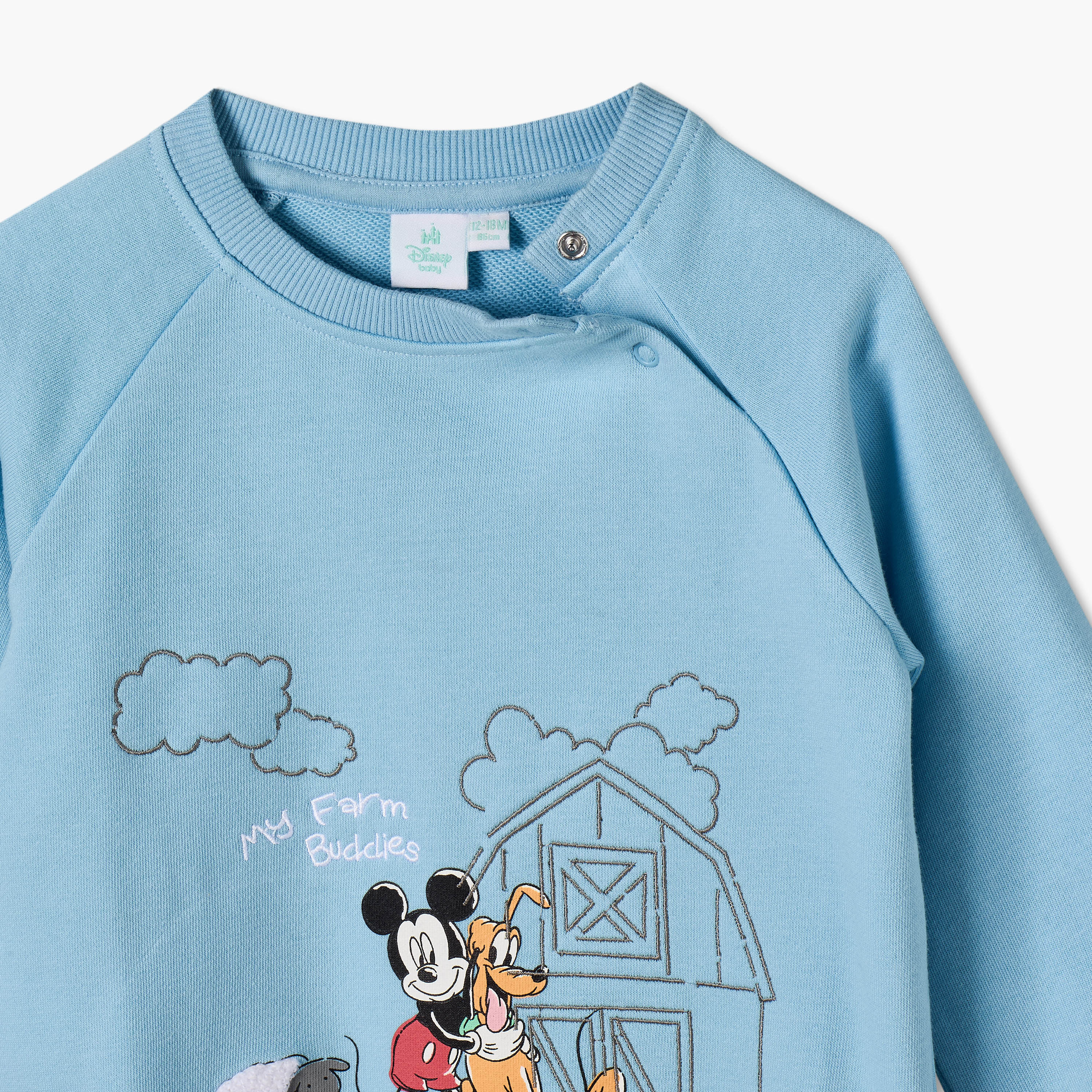 Disney Crew Neck Long Sleeves Sweatshirt and Pants Set with Mickey Mouse Print-baby-boys-clothing-setsandcoords-image-6