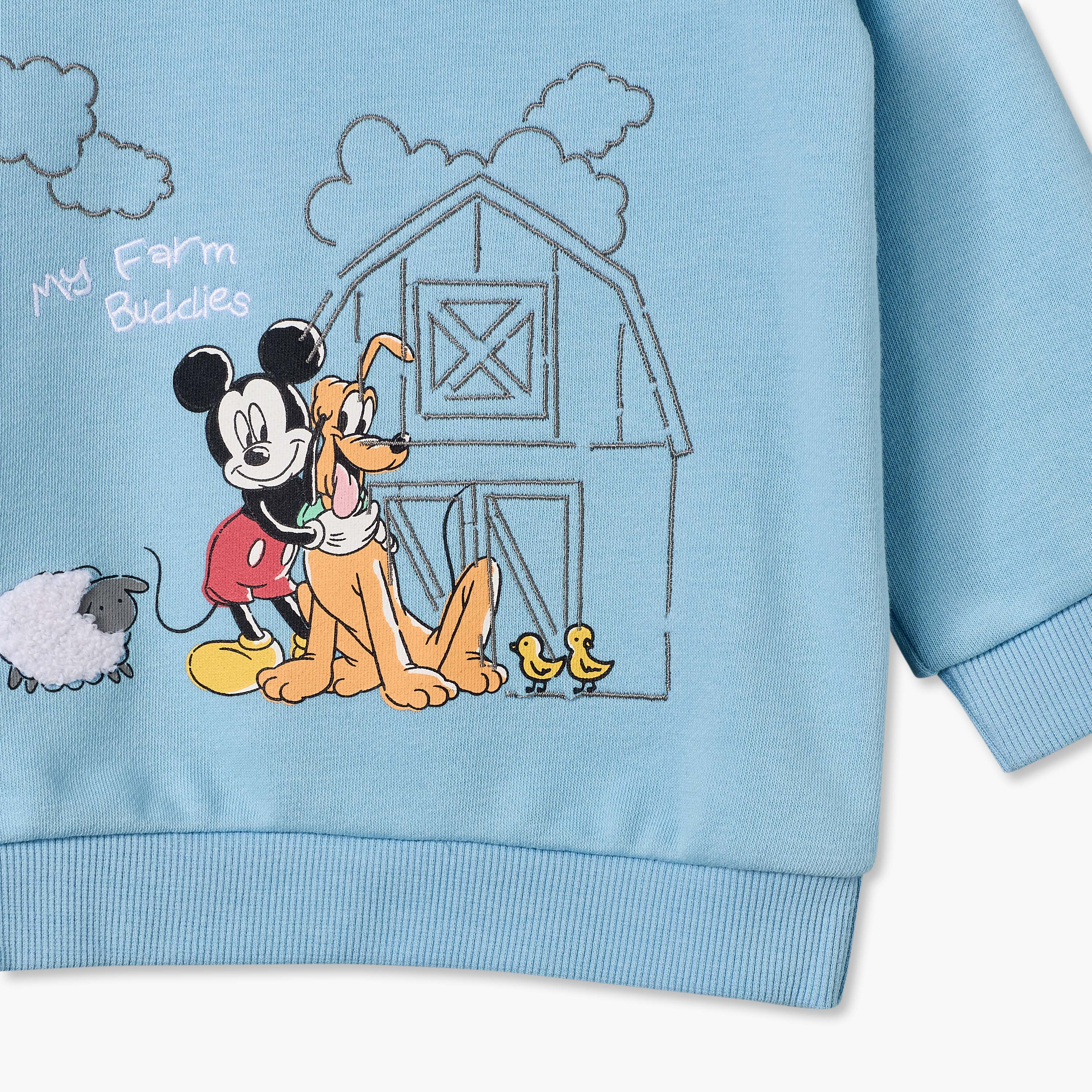 Disney Crew Neck Long Sleeves Sweatshirt and Pants Set with Mickey Mouse Print-baby-boys-clothing-setsandcoords-image-7