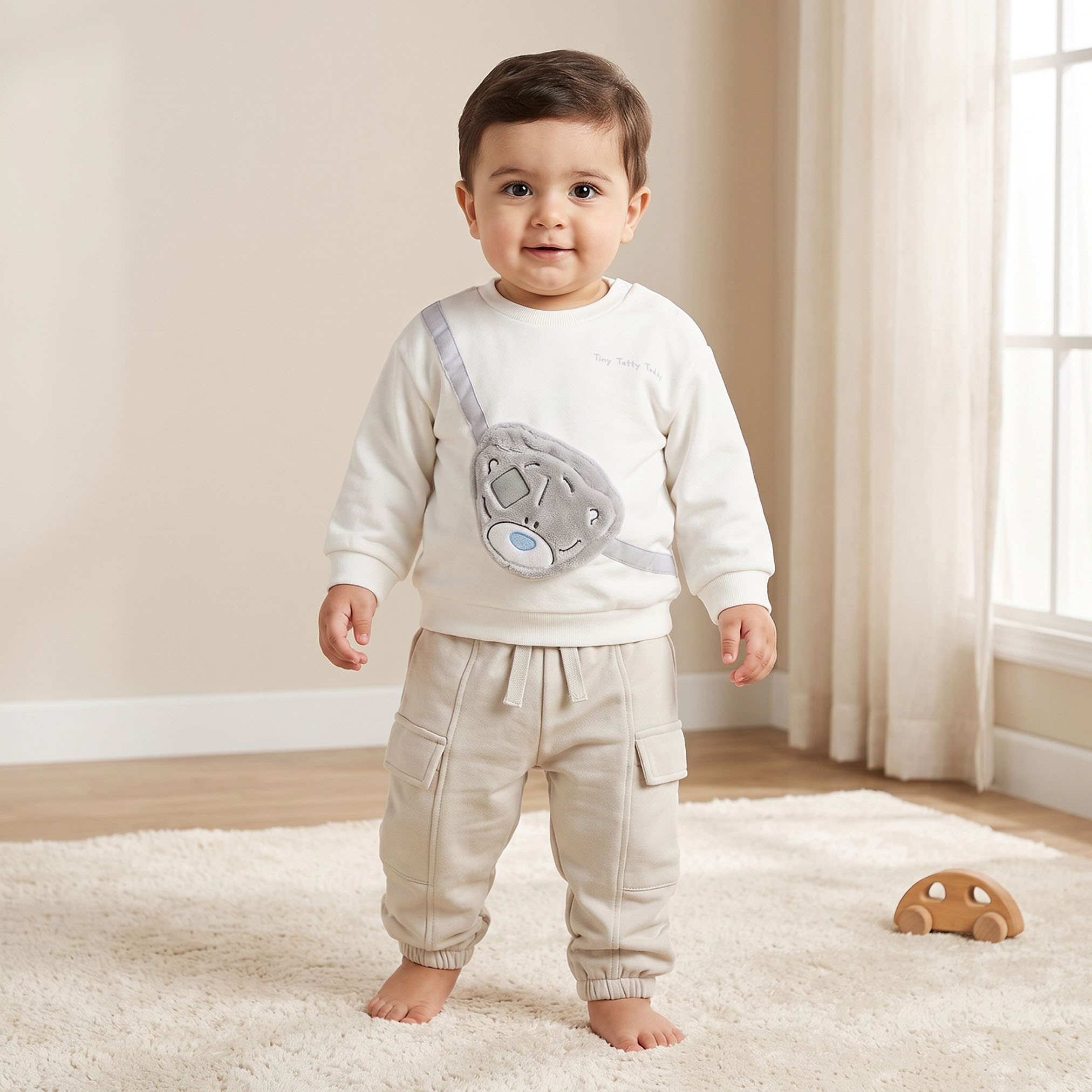 Carte Blanche Crew Neck Long Sleeves Sweatshirt and Jogger Set Teddy Applique-baby-boys-clothing-setsandcoords-image-1