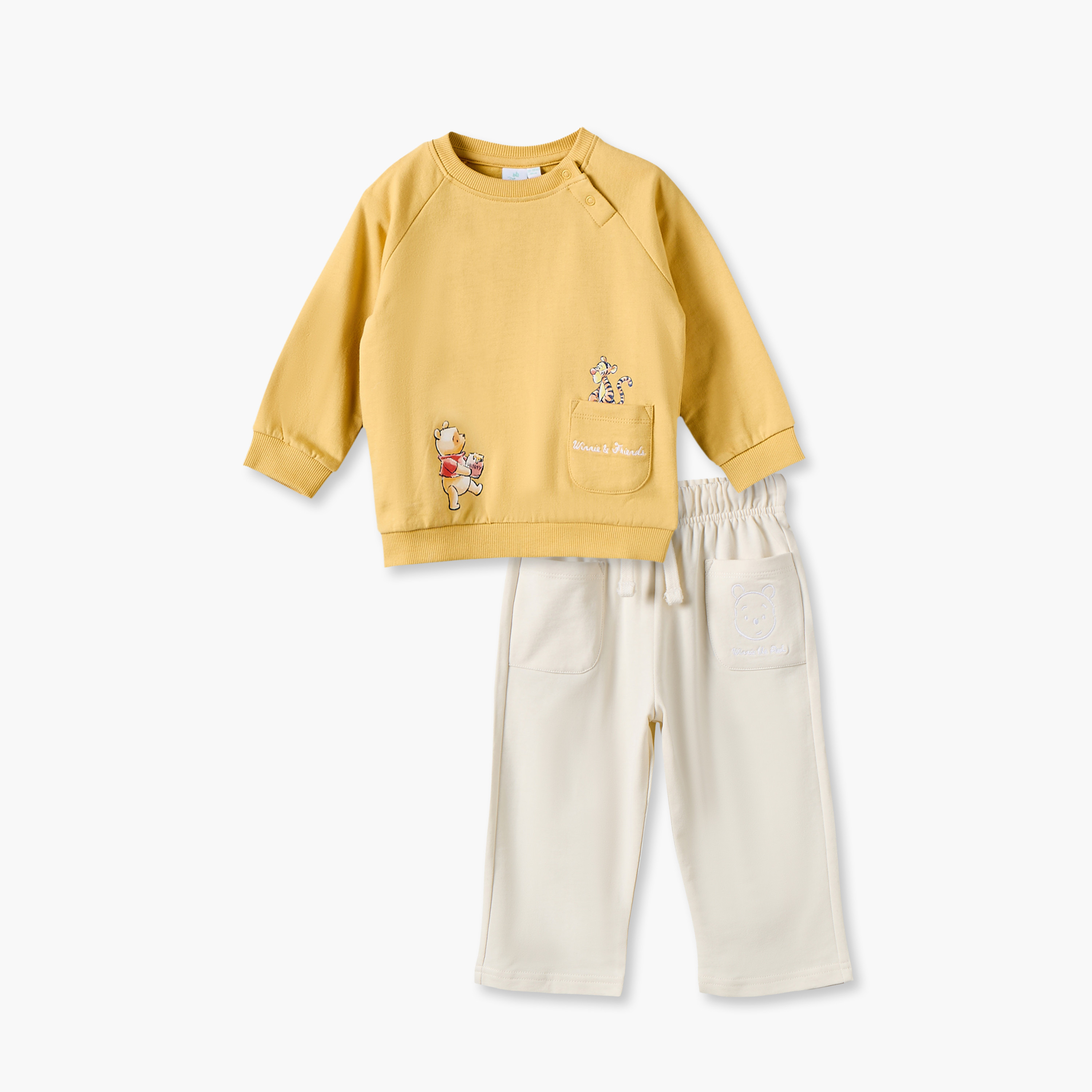 Disney Crew Neck Long Sleeves Sweatshirt and Trousers Set with Winnie the Pooh Print-baby-boys-clothing-winterwear-setsandcoords-image-2