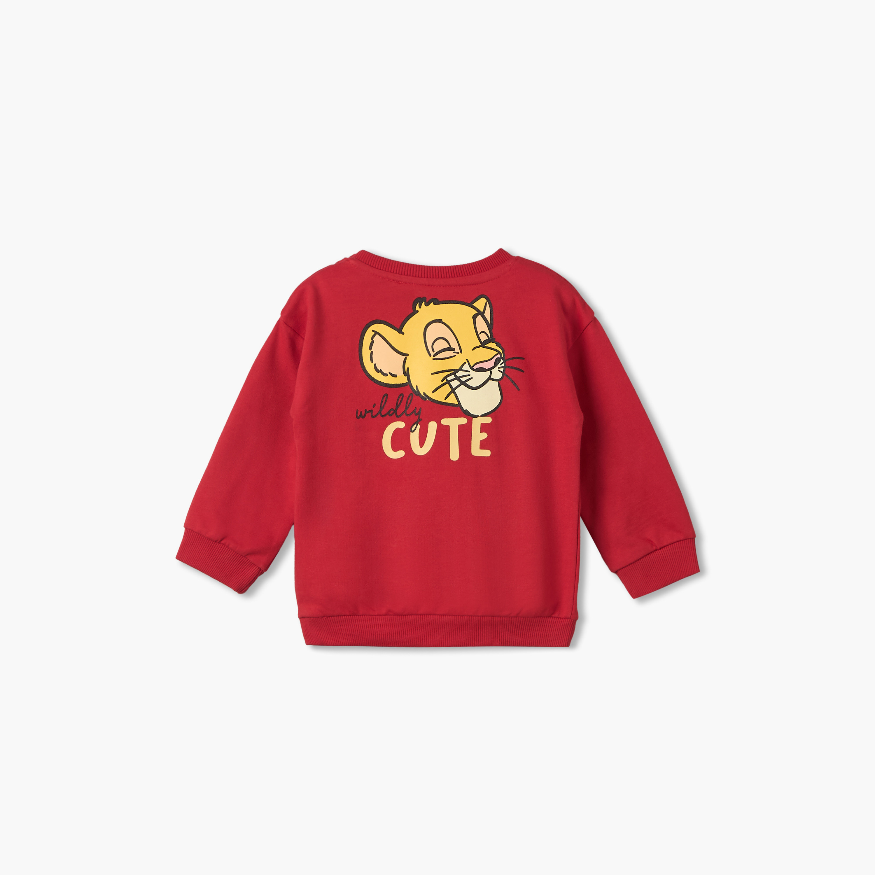 طقم سويت شيرت بأكمام طويلة وياقة ضيقة وطبعات سيمبا مع بنطلون رياضي من ديزني-baby-boys-clothing-setsandcoords-image-5