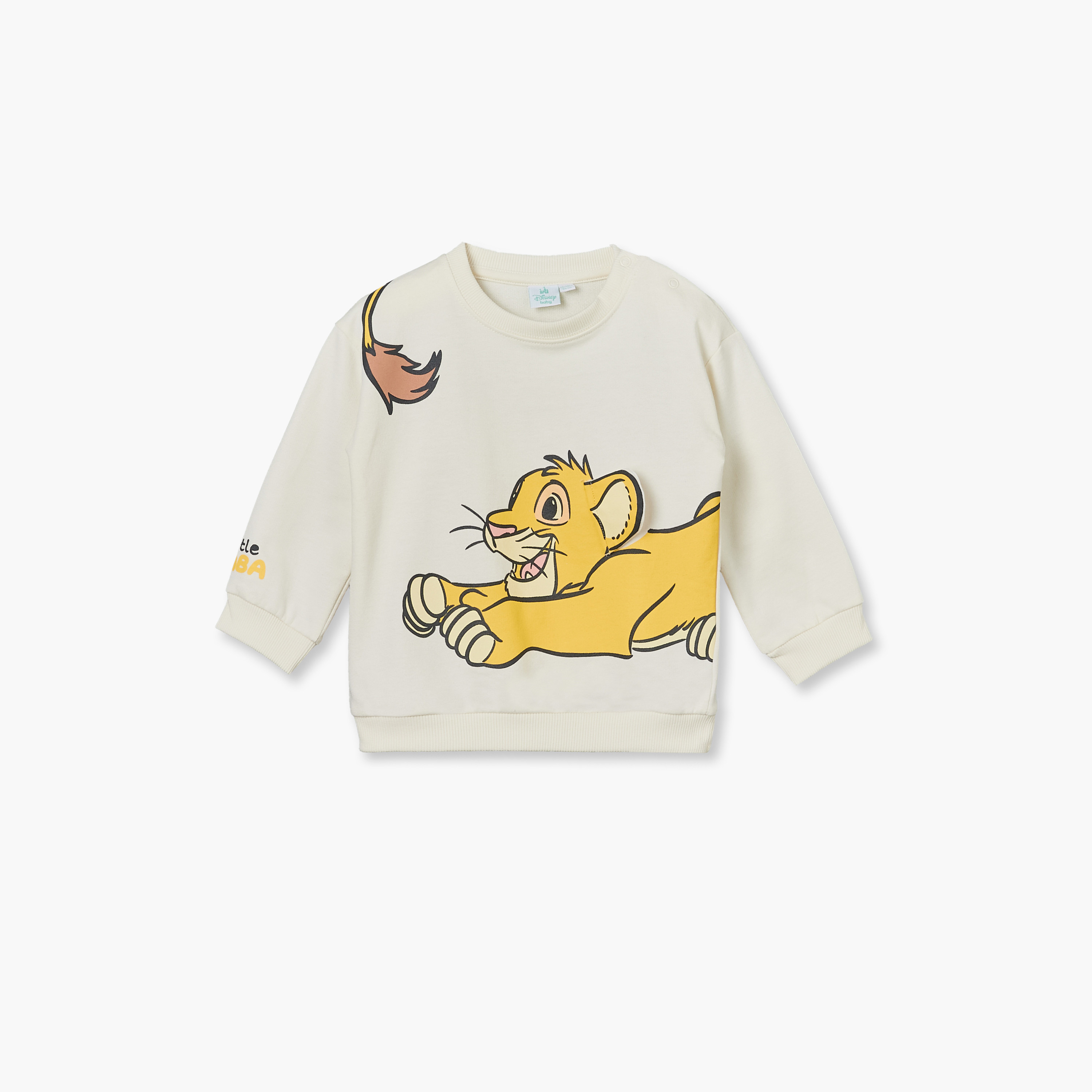 طقم سويت شيرت وبنطلون رياضي بياقة مستديرة وأكمام طويلة بطبعة سيمبا من ديزني-baby-boys-clothing-setsandcoords-image-3