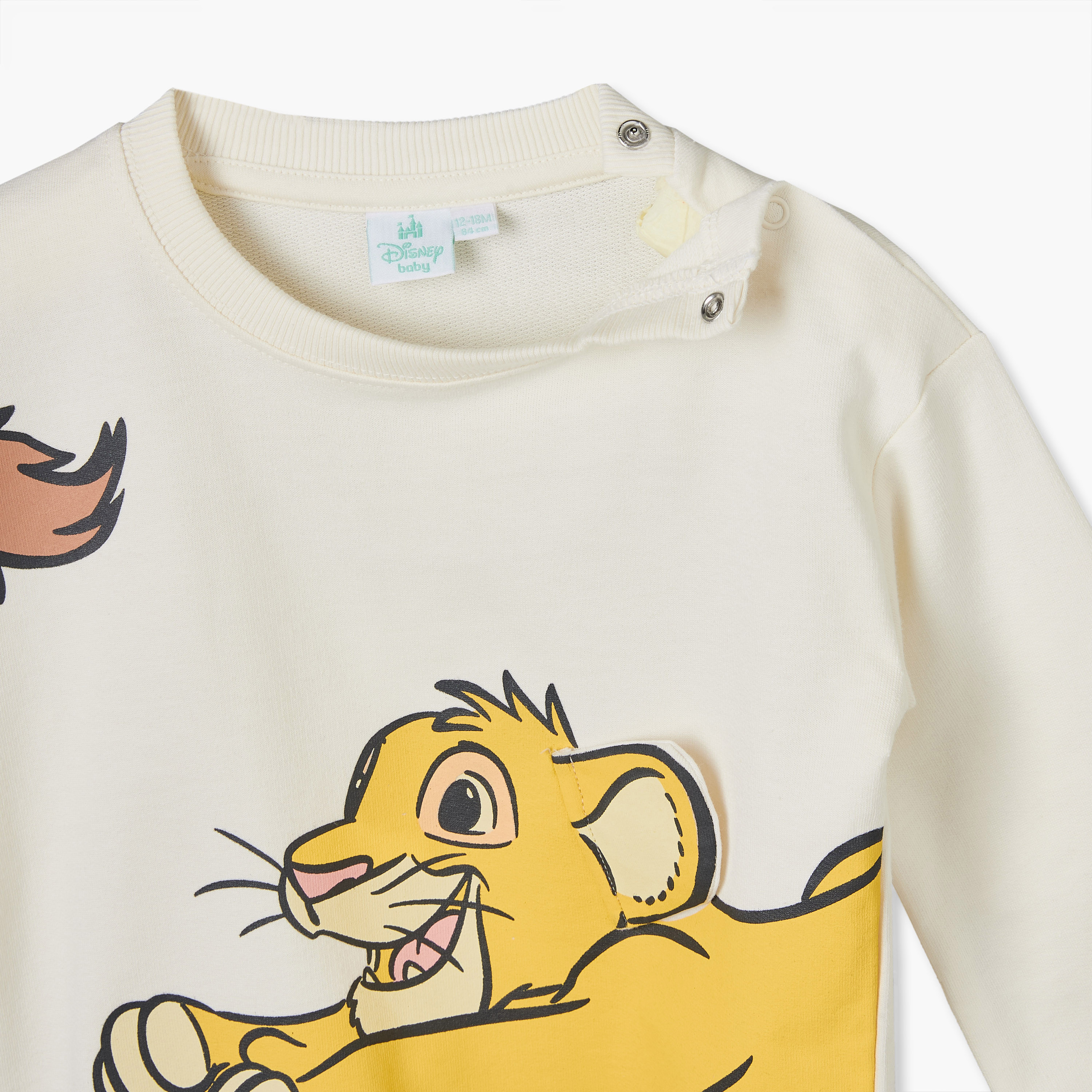 طقم سويت شيرت وبنطلون رياضي بياقة مستديرة وأكمام طويلة بطبعة سيمبا من ديزني-baby-boys-clothing-setsandcoords-image-7