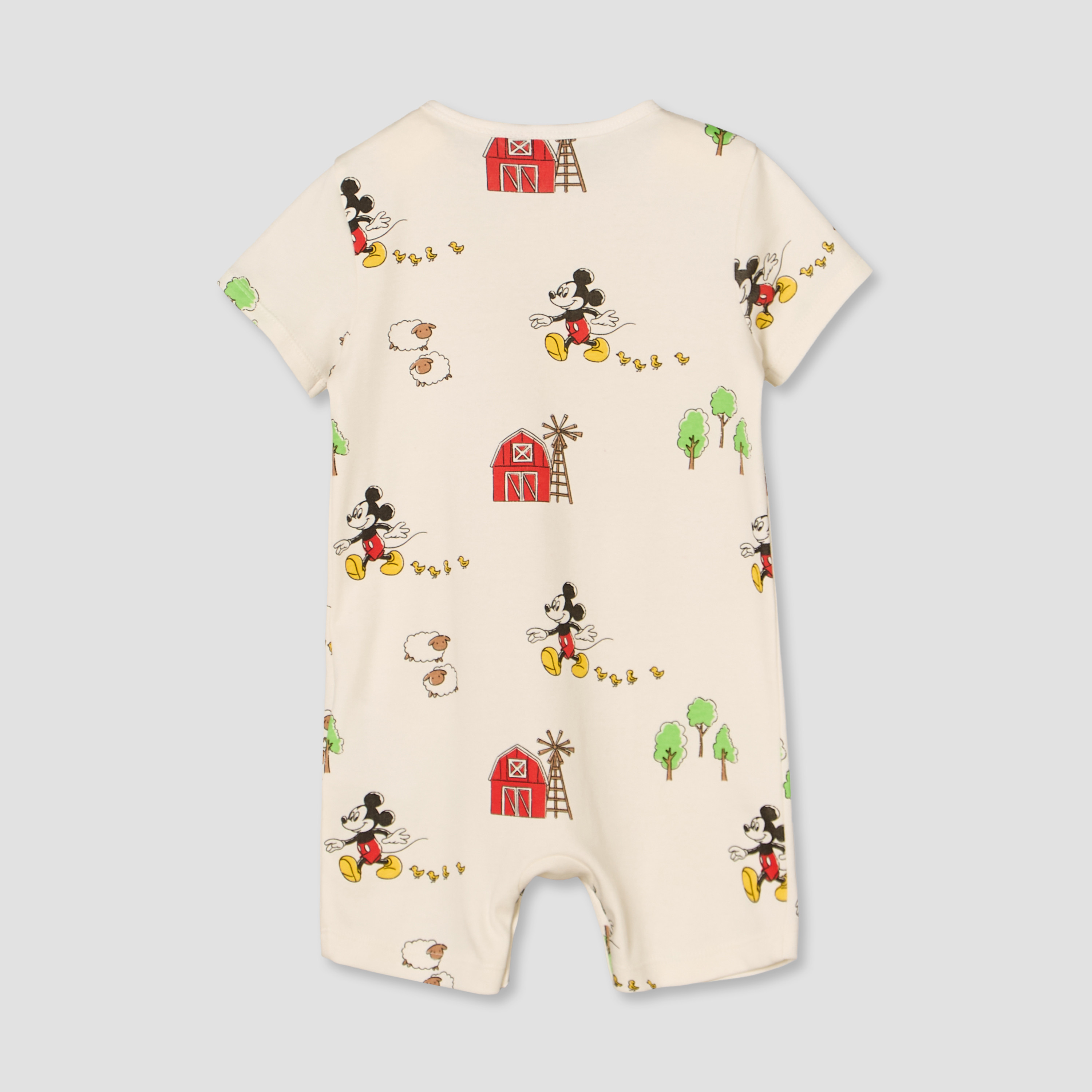 Pack of 2 Disney Round Neck Short Sleeves Romper with Mickey Mouse Print-baby-boys-clothing-rompers-image-5