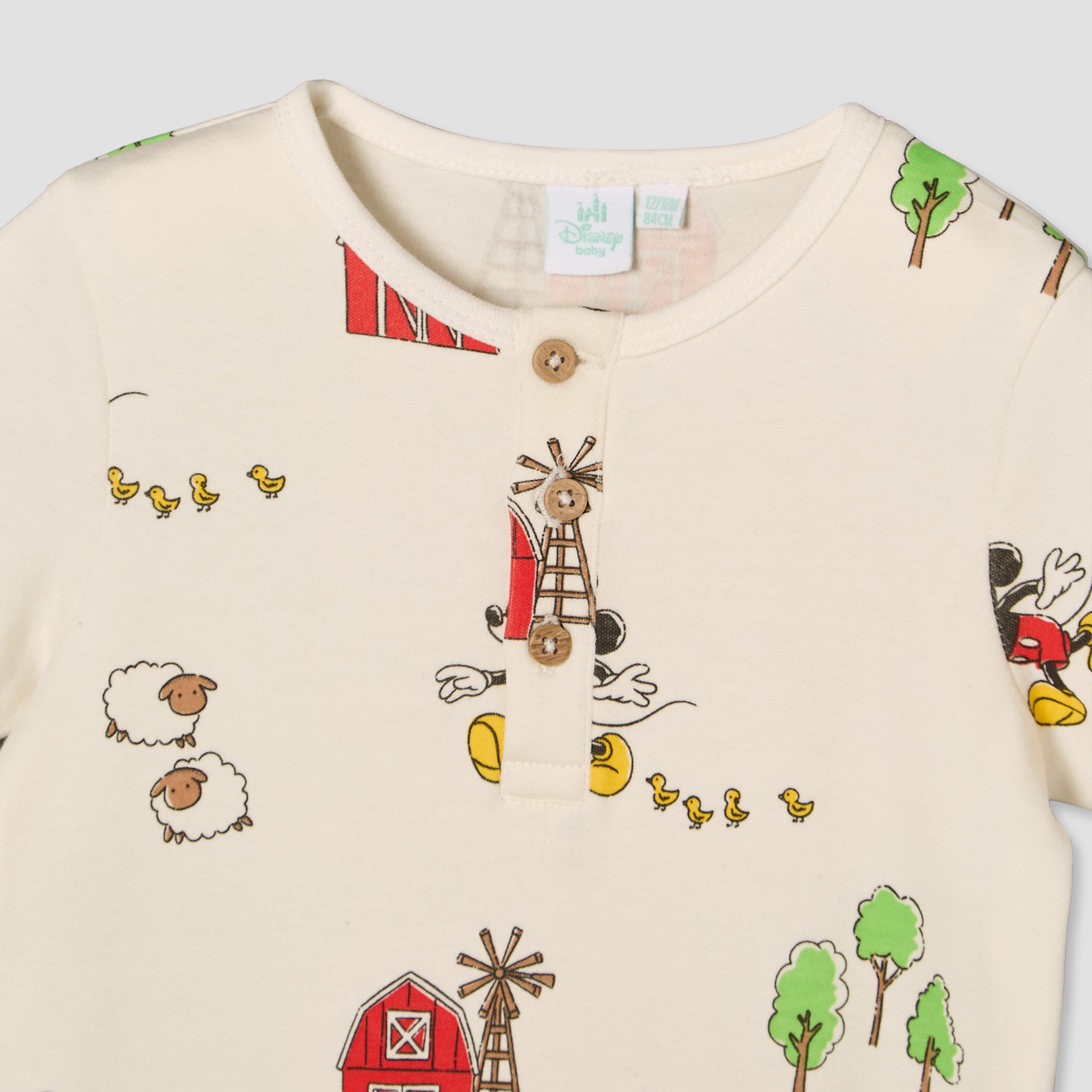 Pack of 2 Disney Round Neck Short Sleeves Romper with Mickey Mouse Print-baby-boys-clothing-rompers-image-6