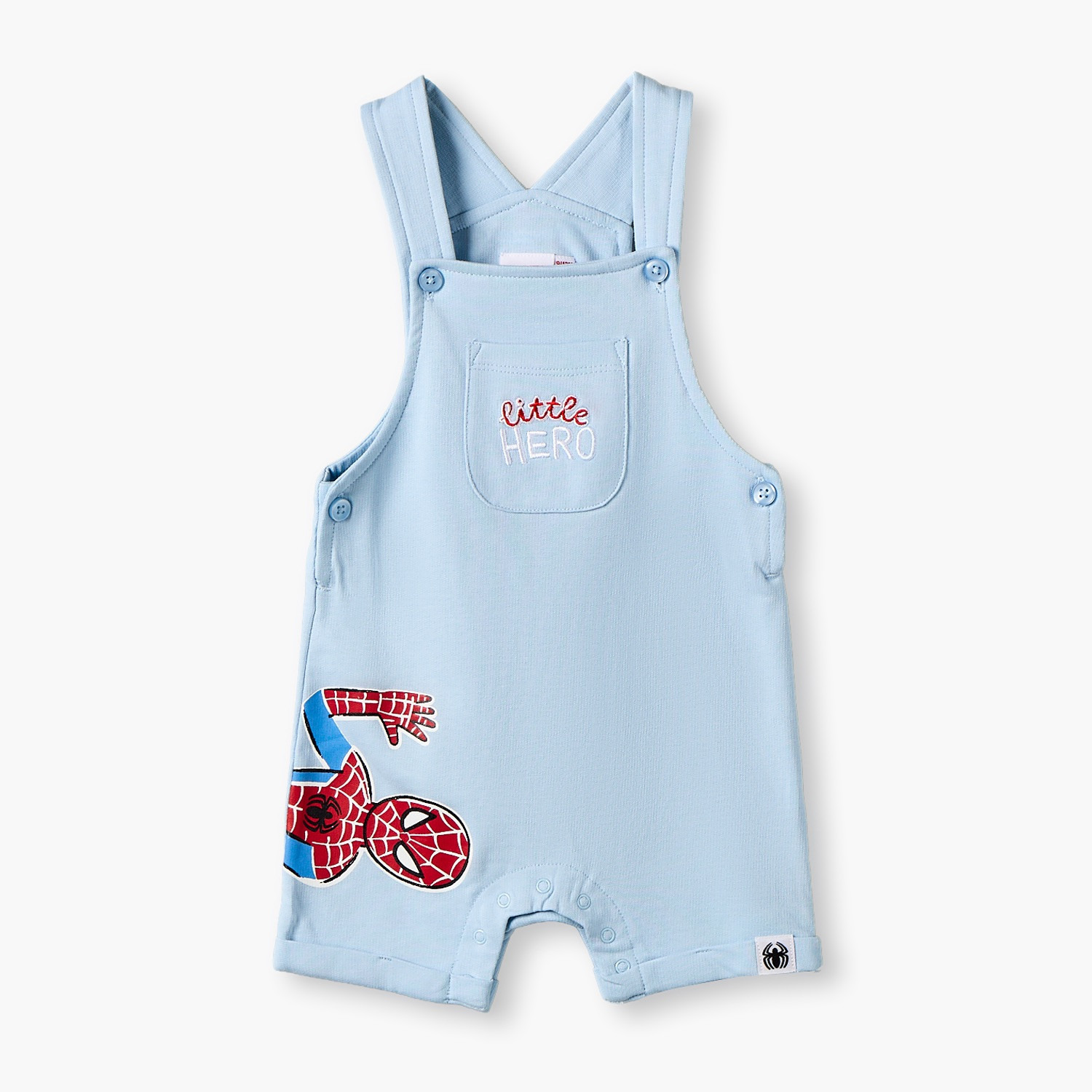 Round Neck Short Sleeves T-shirt and Dungaree Set with Spider-Man Print-baby-boys-clothing-setsandcoords-image-4
