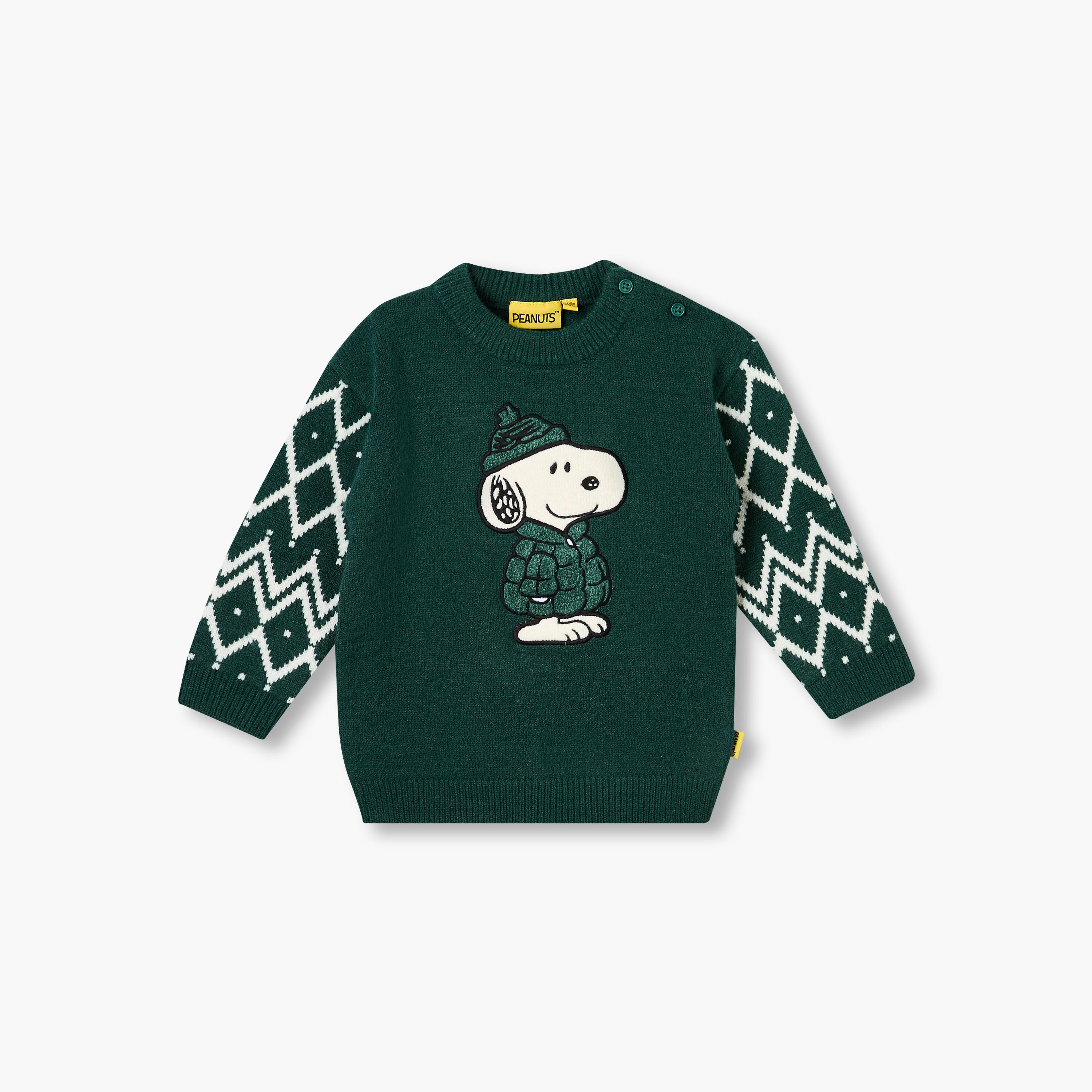 كنزة بياقة ضيقة وزخارف سنوبي-baby-boys-clothing-winterwear-jumpersandcardigans-image-2