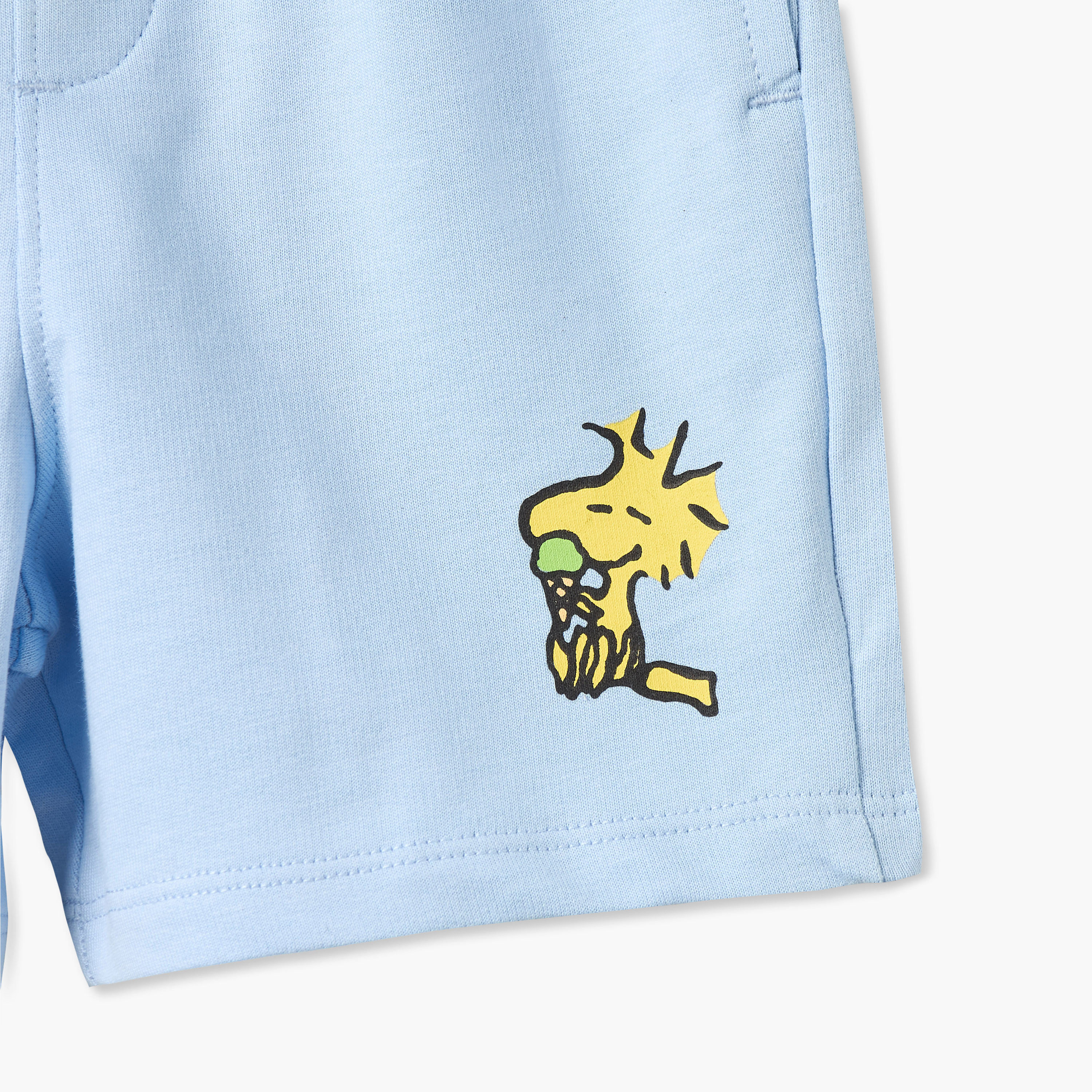 Crew Neck Short Sleeves T-shirt and Shorts Set with Snoopy Print-baby-boys-clothing-setsandcoords-image-10